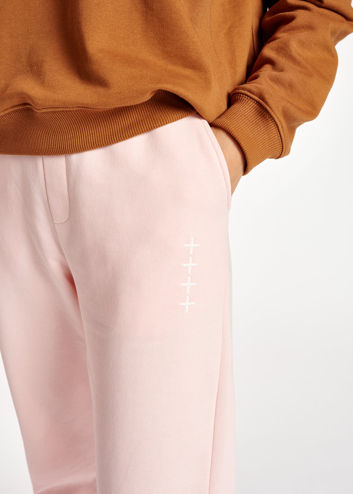 Light pink organic cotton-jersey sweatpants RE—SSENTIEL | Essentiel second hand