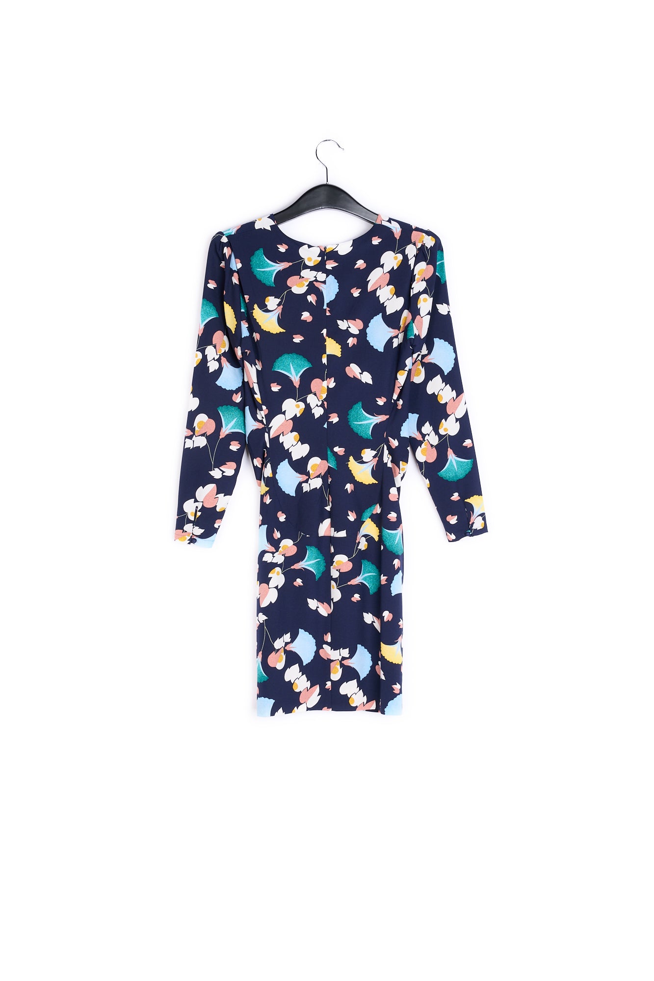 Zwarte mini-jurk met bloemenprint RE—SSENTIEL | Essentiel second hand