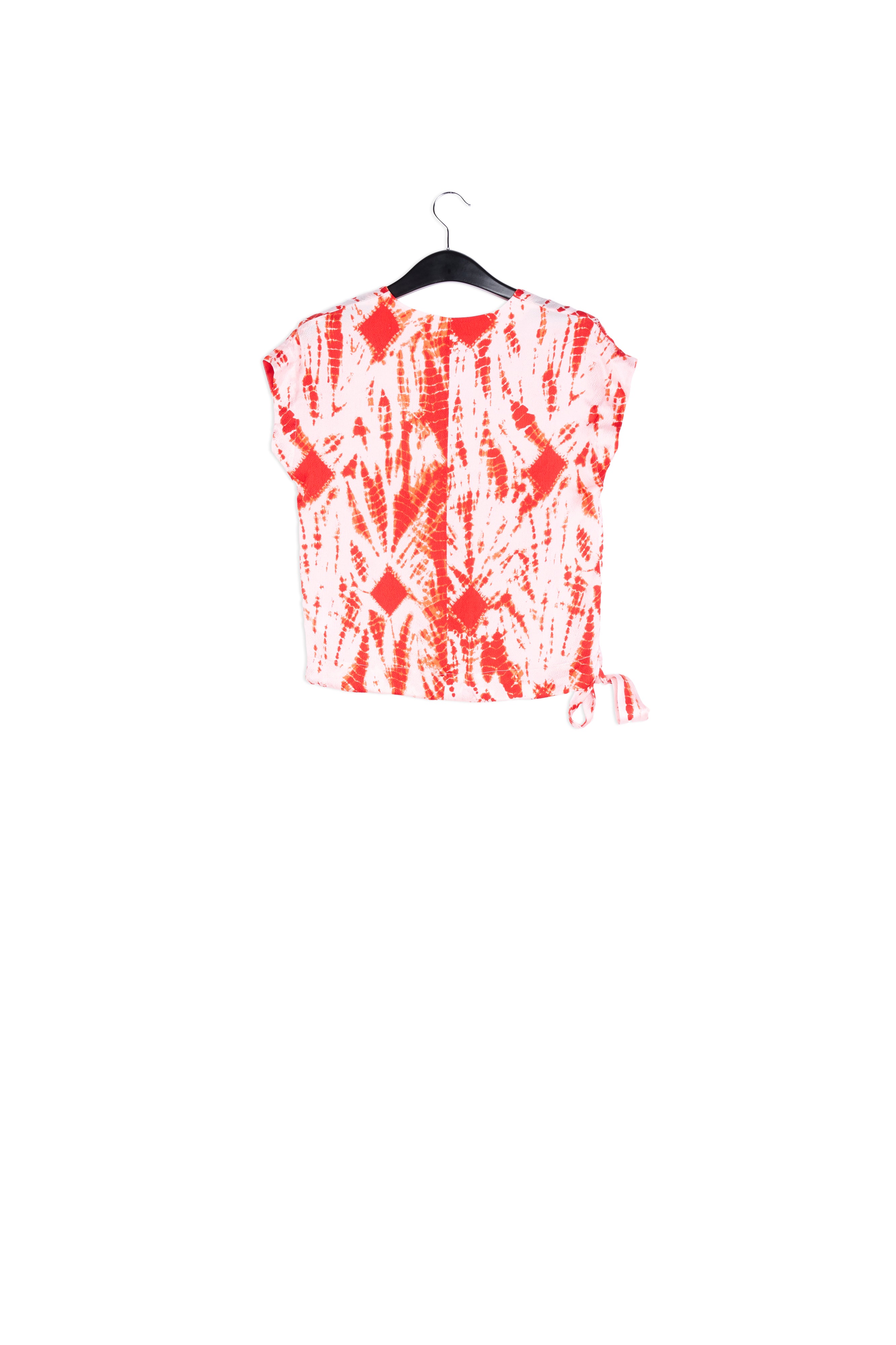 Top en soie tie-dye blanc cassé et vert RE—SSENTIEL | Essentiel second hand