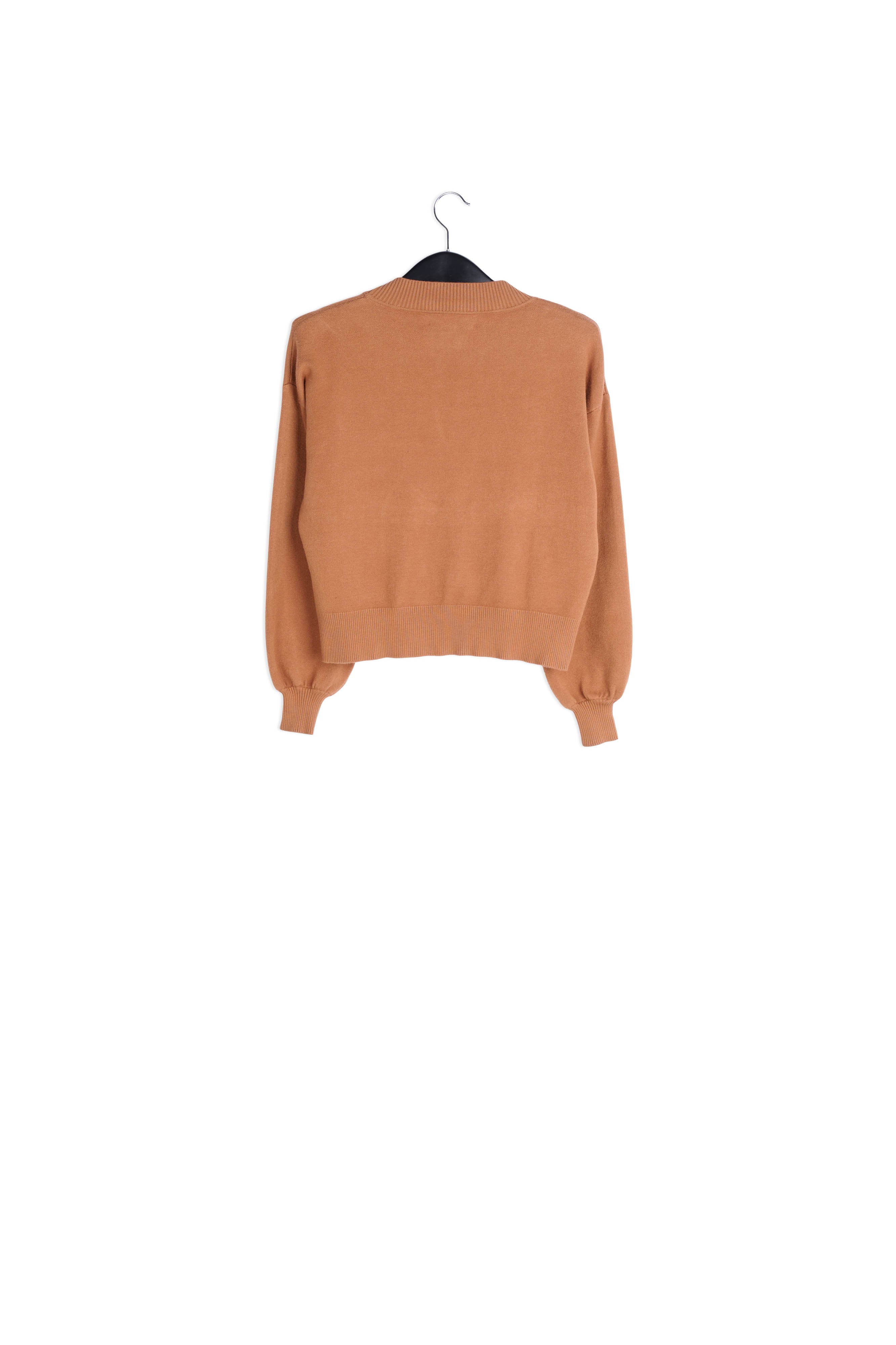 Camel relaxte cardigan met V-hals RE—SSENTIEL | Essentiel second hand