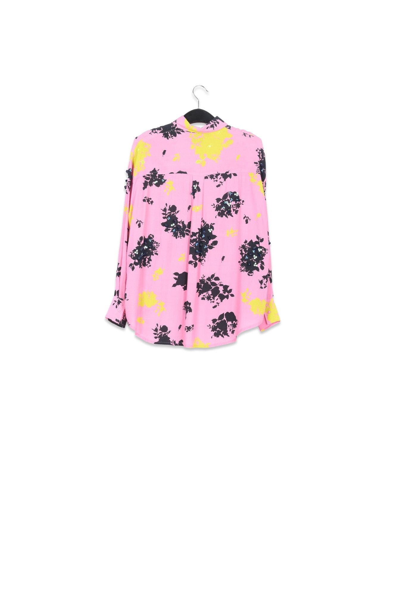 Hemd met roze, zwarte en gele bloemenprint RE—SSENTIEL | Essentiel second hand