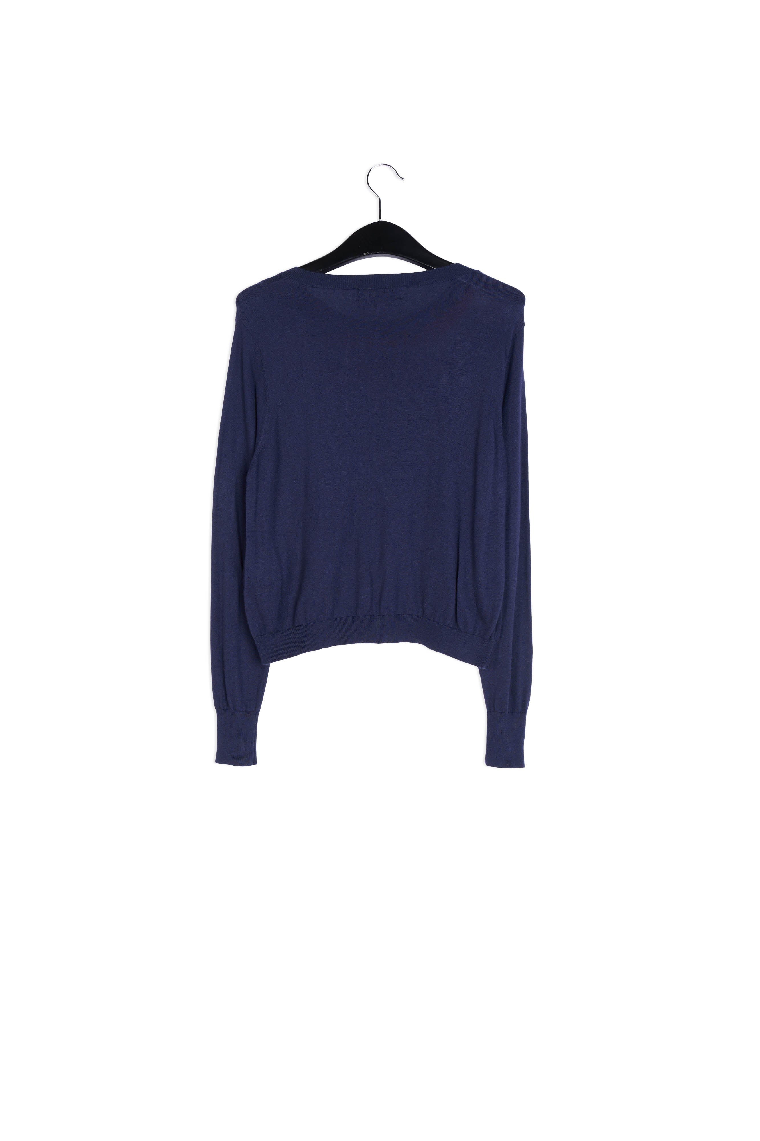 Pull blanc aux rayures tourbillonnantes RE—SSENTIEL | Essentiel second hand