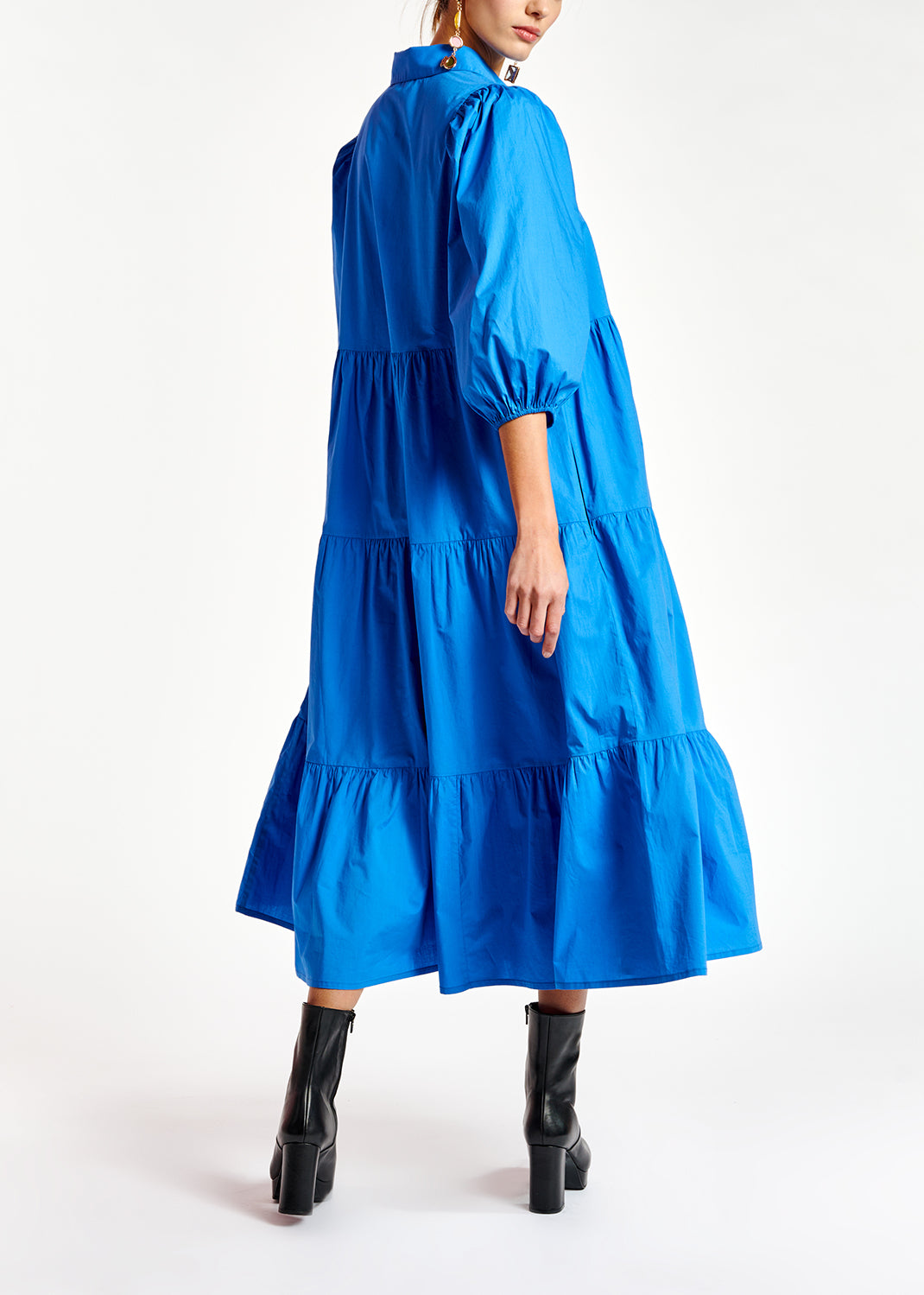 Voluminous light blue A-line shirt dress RE—SSENTIEL | Essentiel second hand