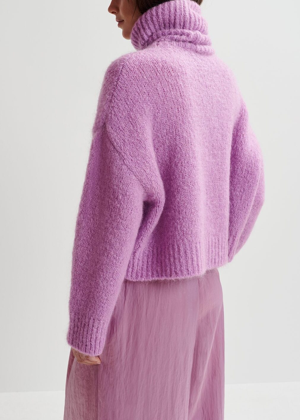 Mauve turtleneck knit sweater RE—SSENTIEL | Essentiel second hand