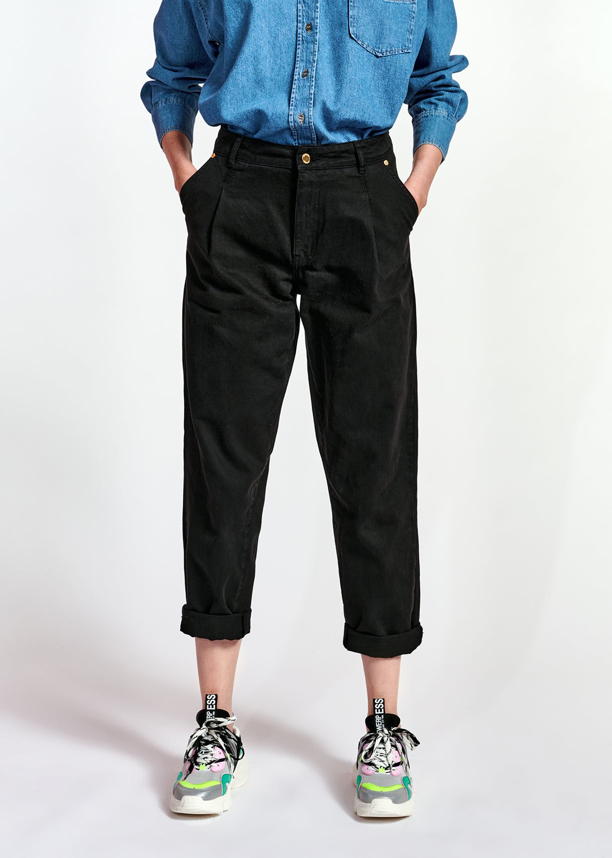 Black high-rise jeans RE—SSENTIEL | Essentiel second hand