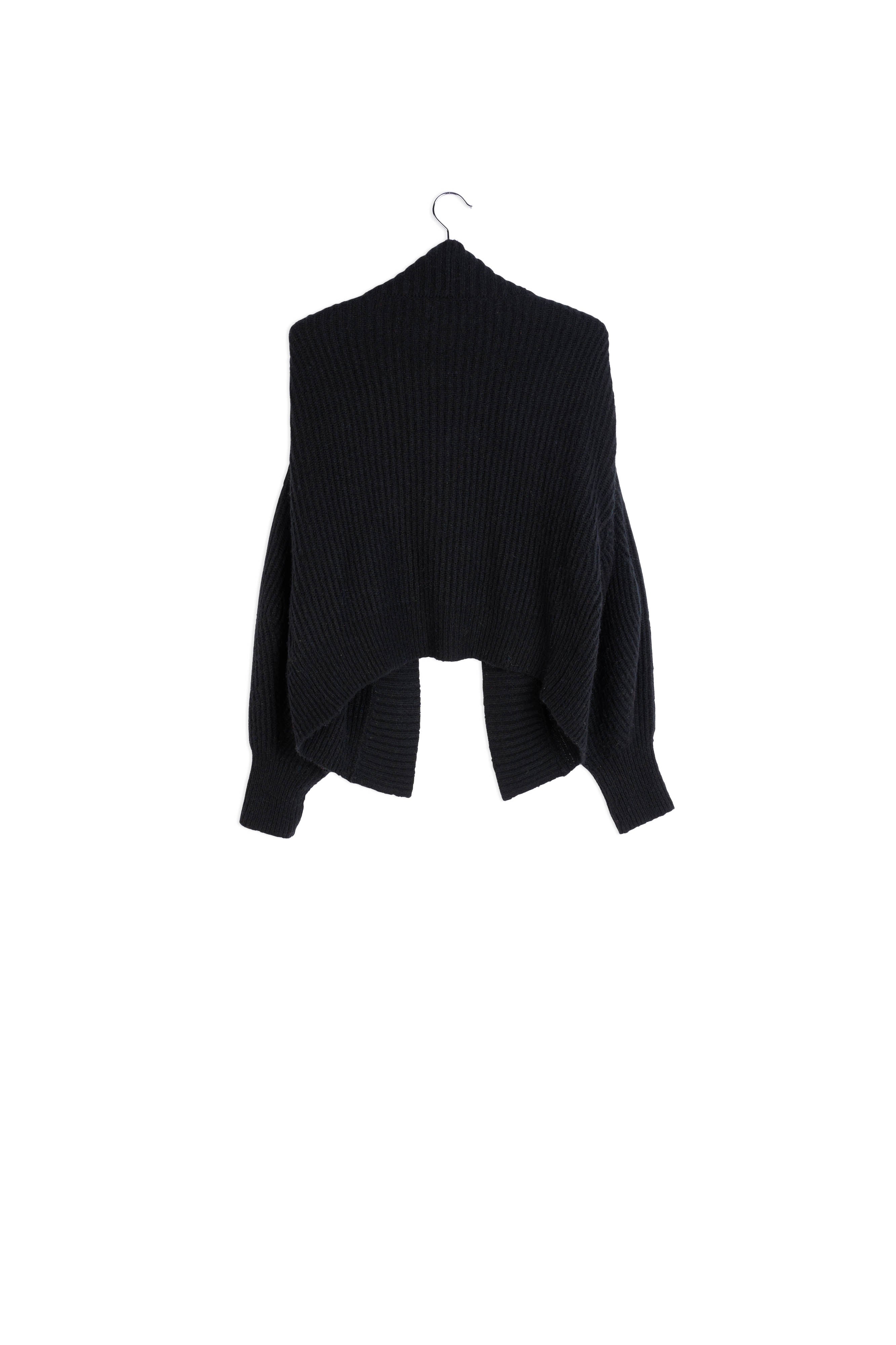 Cardigan noir ouvert en tricot léger RE—SSENTIEL | Essentiel second hand