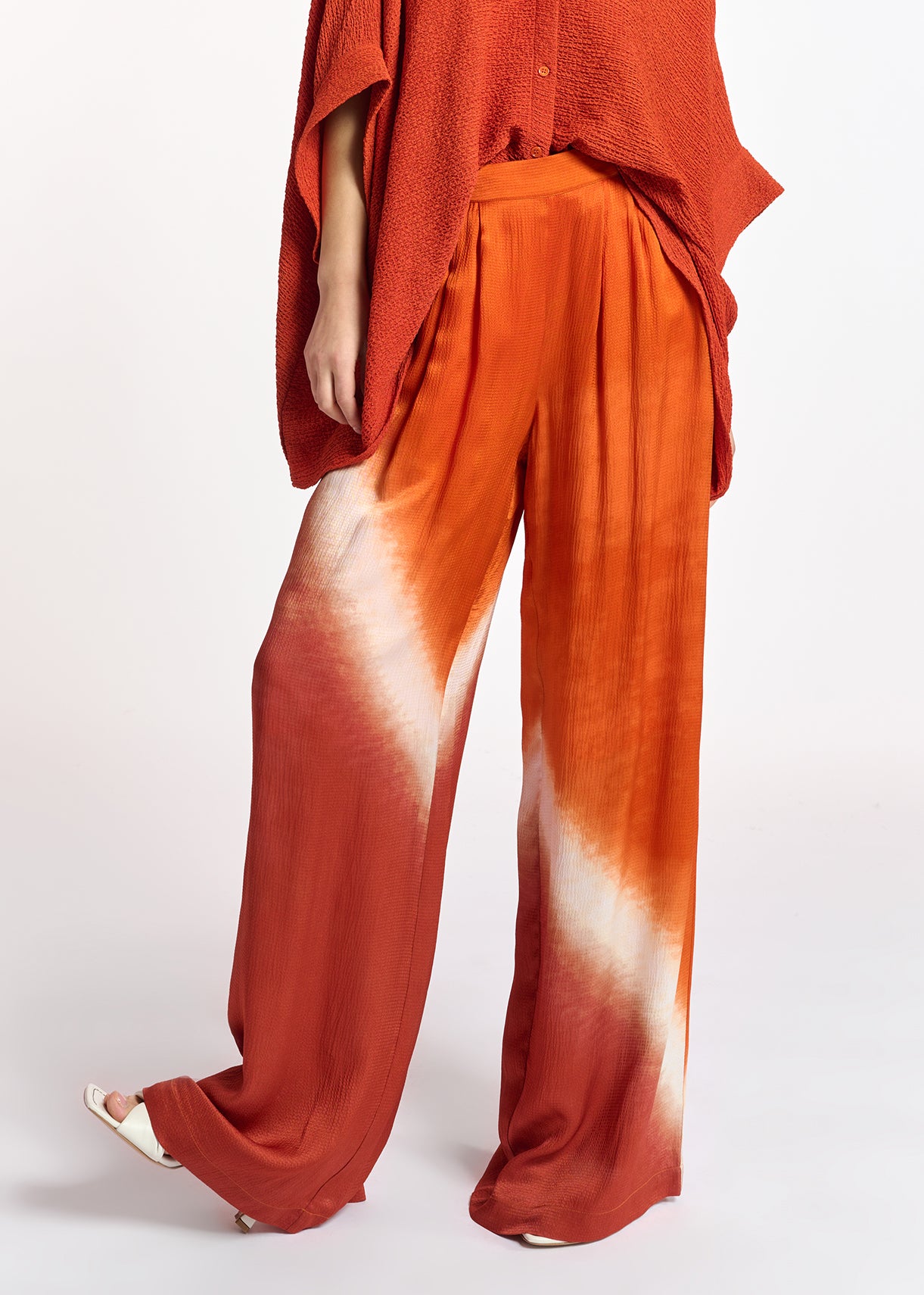 Orange wide-leg tie-dye pants RE—SSENTIEL | Essentiel second hand