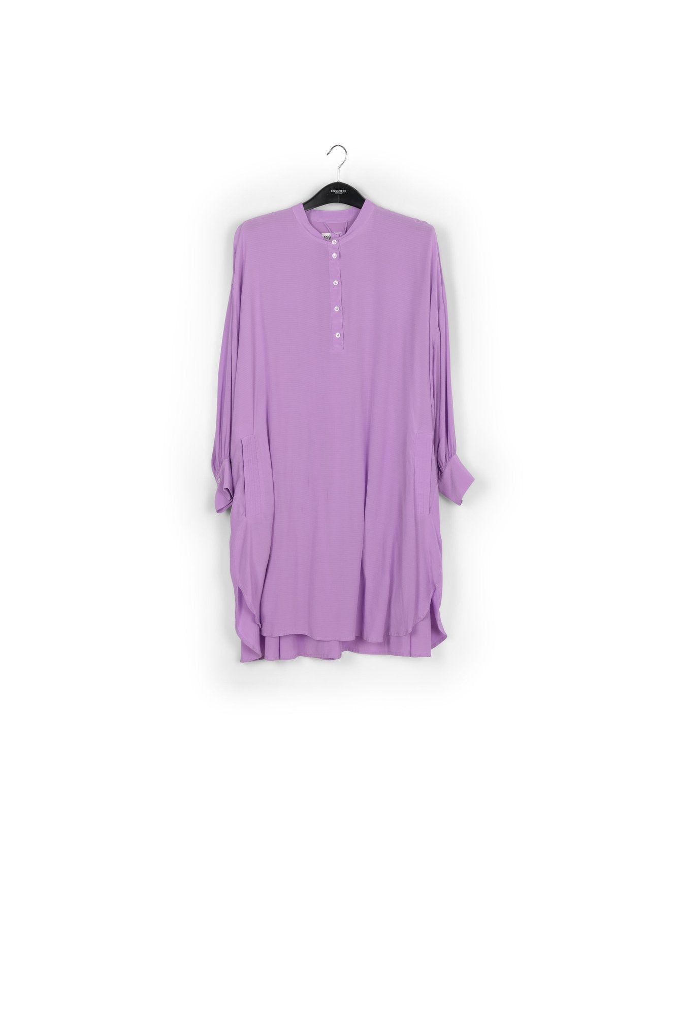 Lilac relaxed-fit shirt dress with plissé backside RE—SSENTIEL | Essentiel second hand