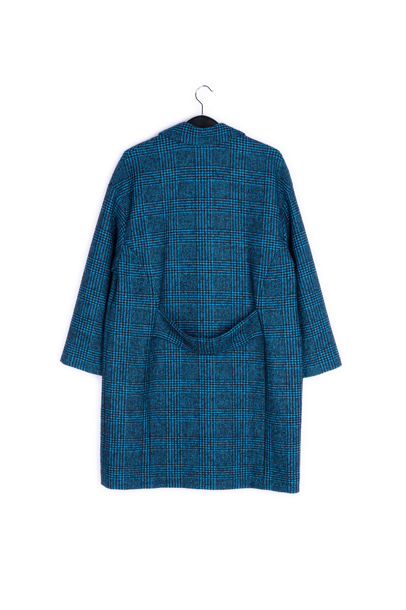 Blue and black wool blend coat RE—SSENTIEL | Essentiel second hand