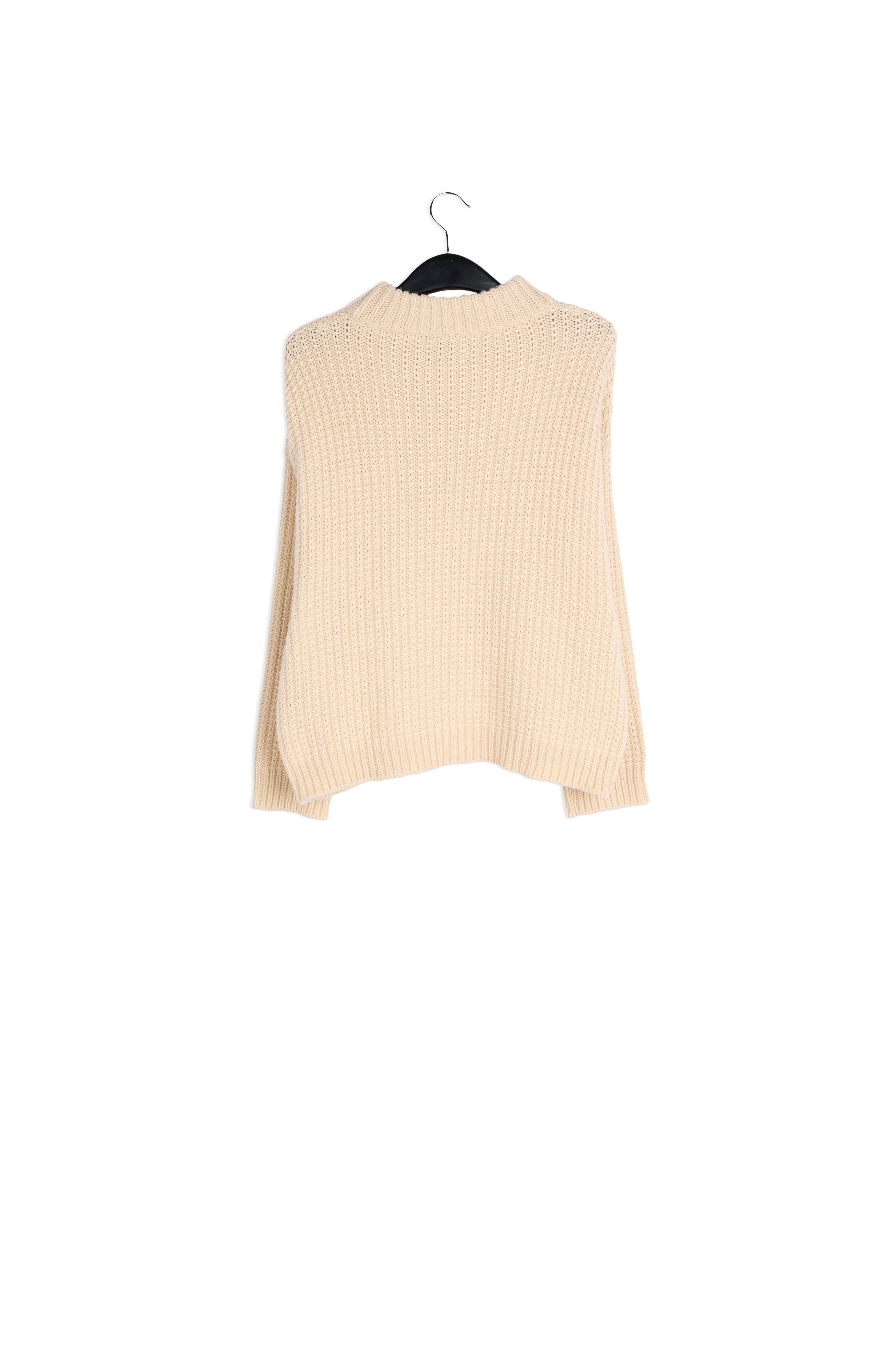 Off-white knitted boxy sweater RE—SSENTIEL | Essentiel second hand
