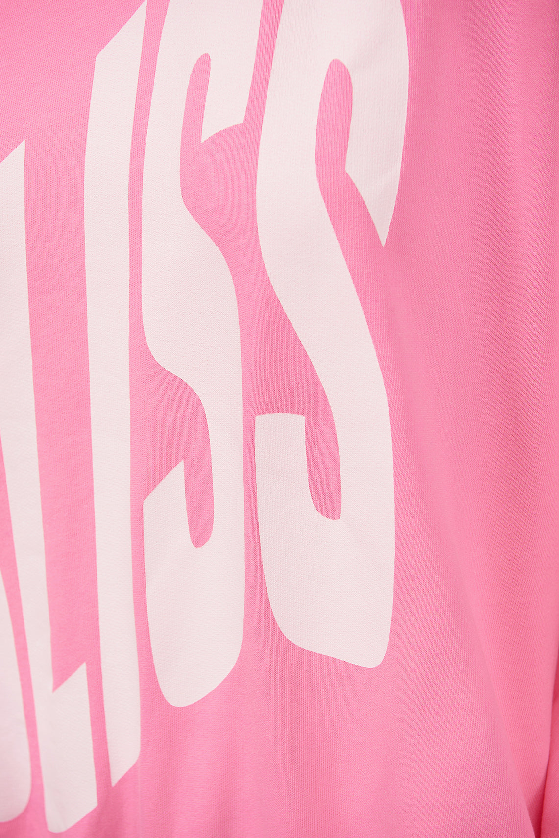 Neon pink organic cotton sweathirt with text print RE—SSENTIEL | Essentiel second hand