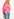 Neon pink fine-knit cardigan Faume - seconde main