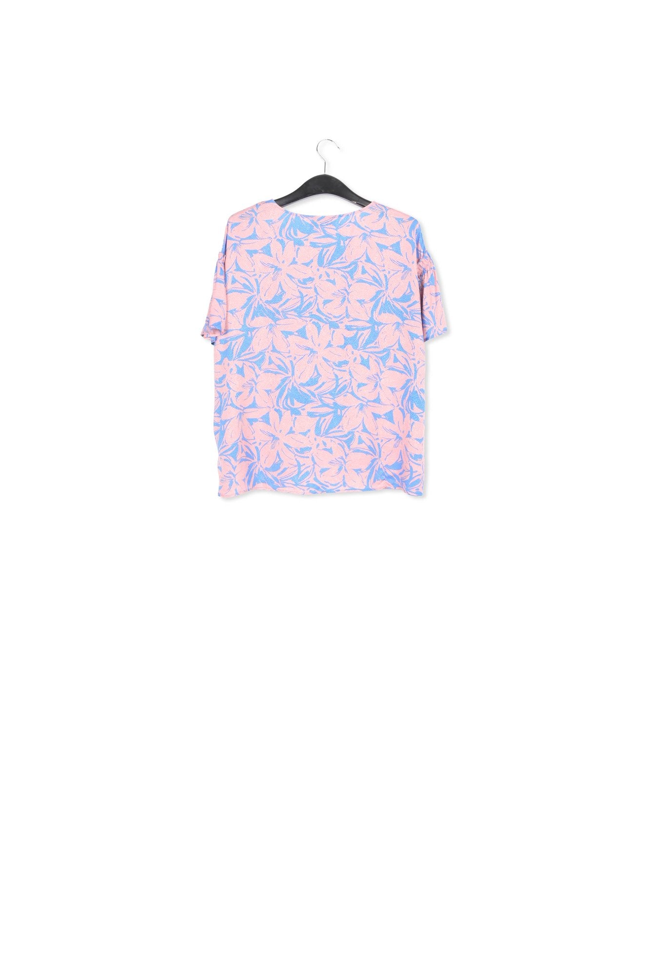 Light pink and floral short-sleeved top RE—SSENTIEL | Essentiel second hand