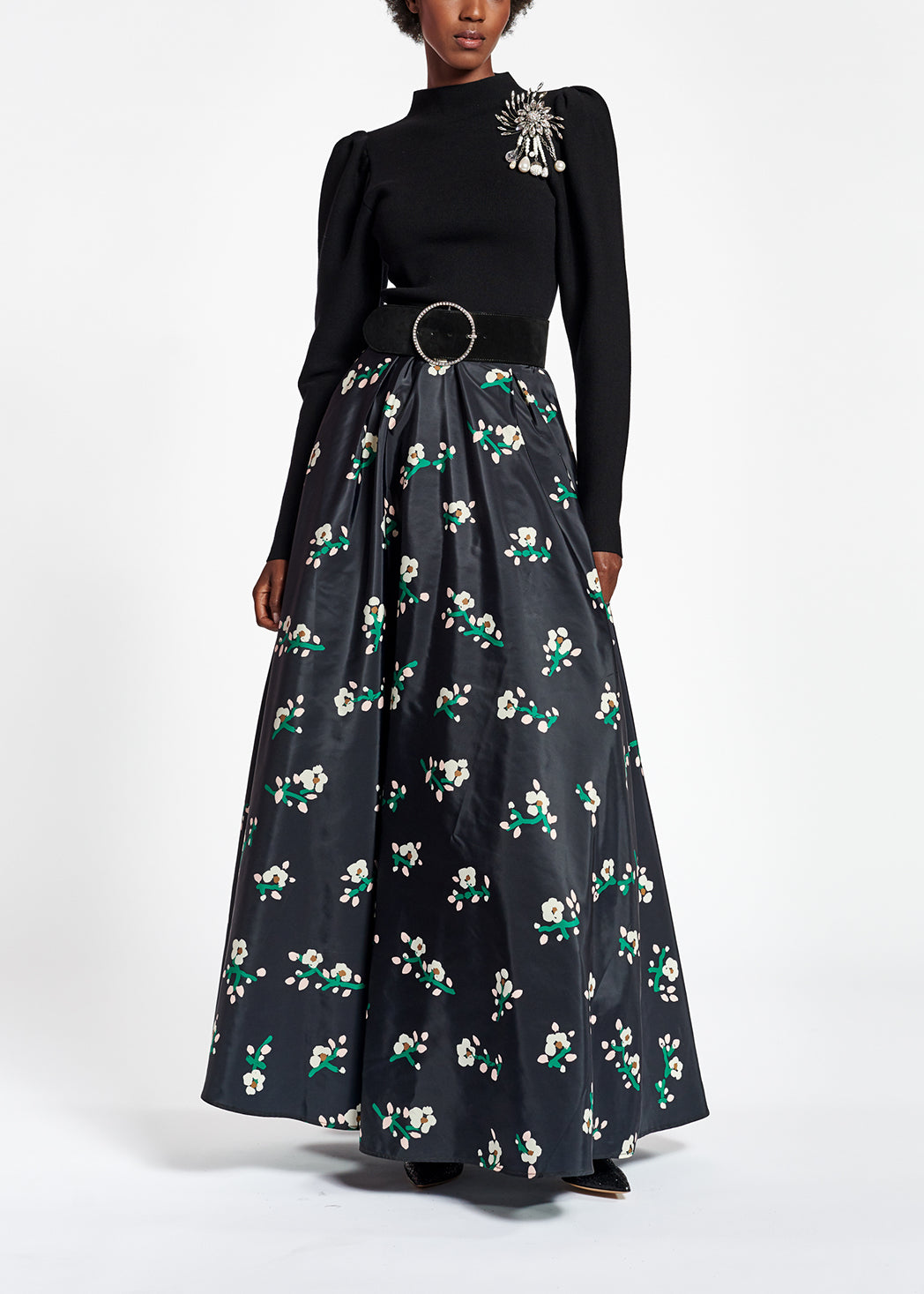Jupe maxi noire en taffetas RE—SSENTIEL | Essentiel second hand