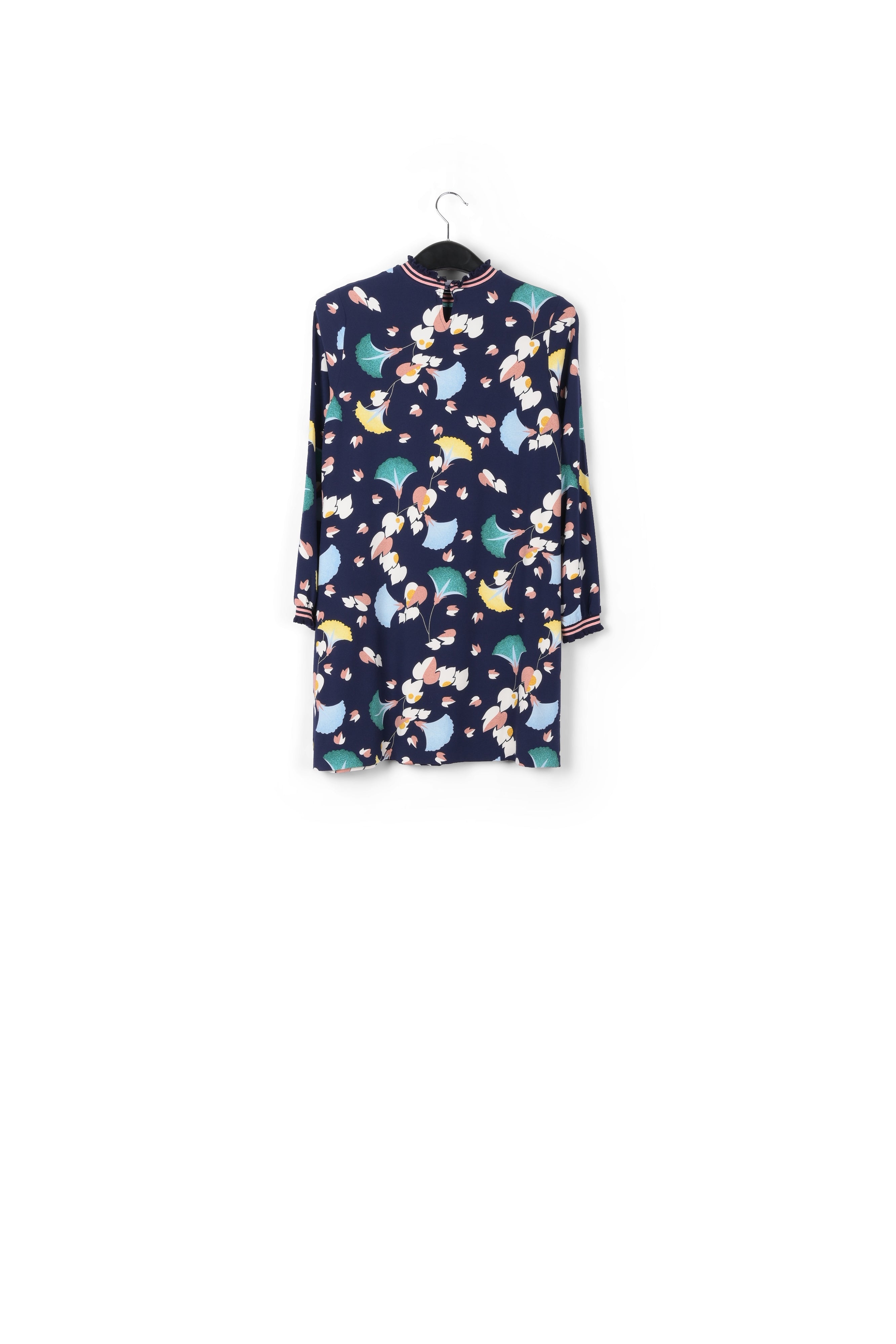 Mini robe florale noire avec ruches RE—SSENTIEL | Essentiel second hand