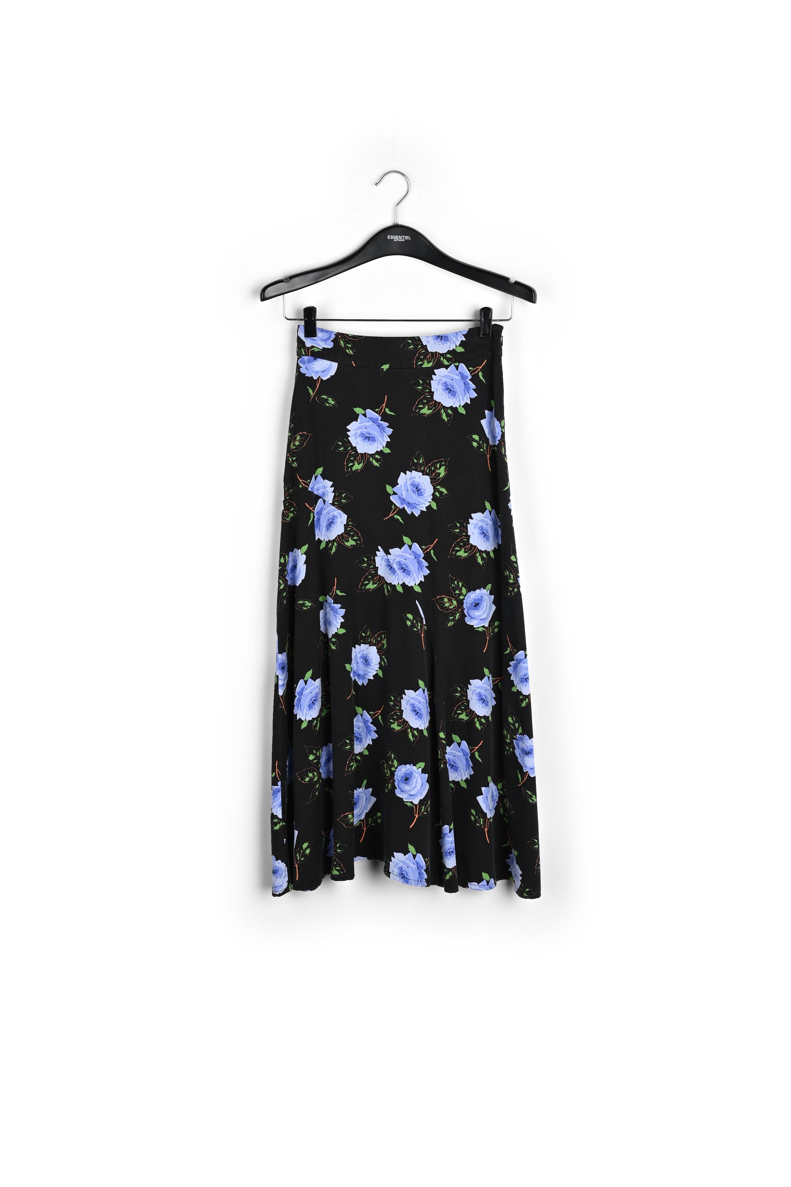 Jupe midi en biais foncée à imprimé floral RE—SSENTIEL | Essentiel second hand