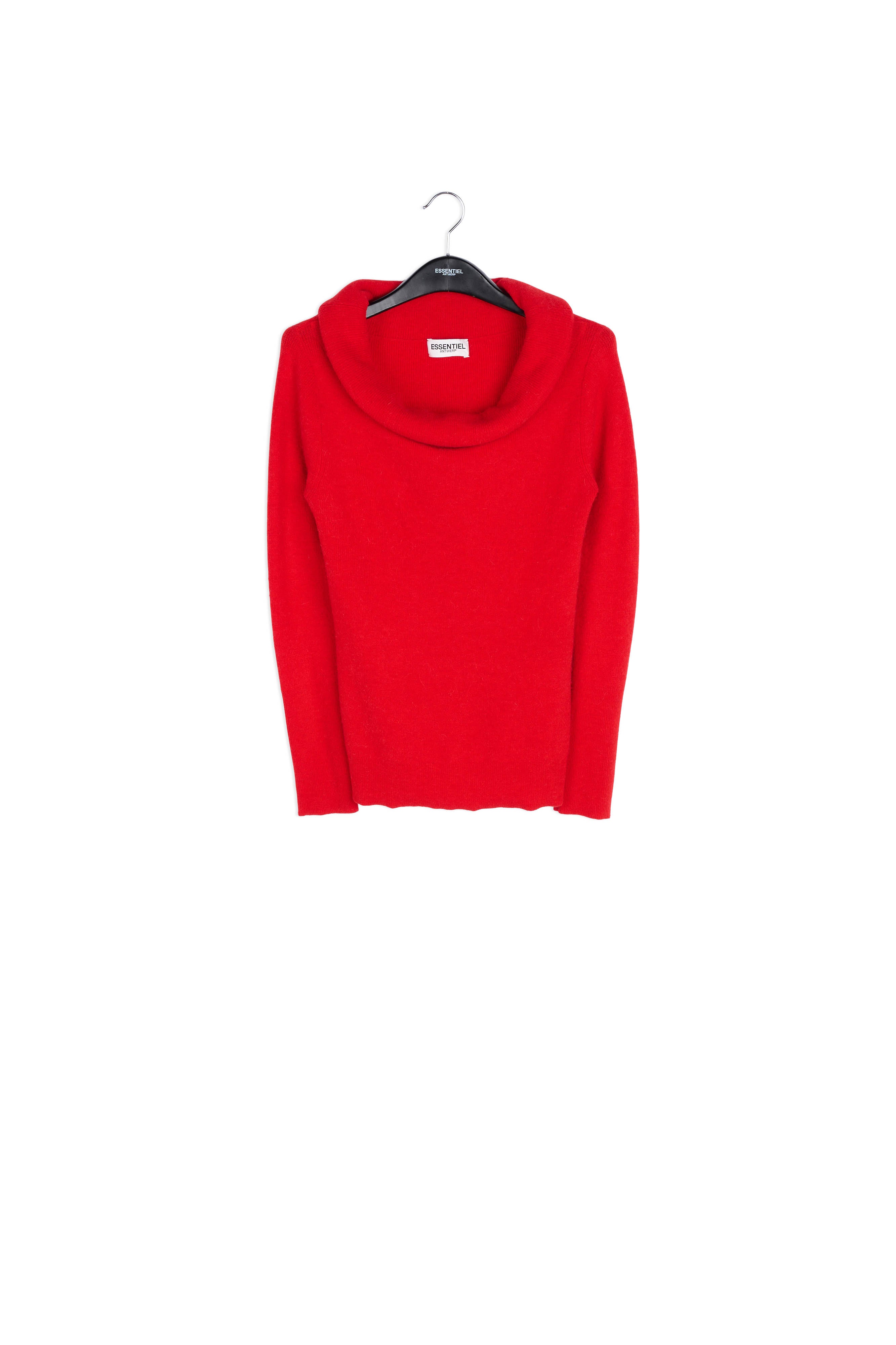 Red off-the-shoulder knit sweater RE—SSENTIEL | Essentiel second hand