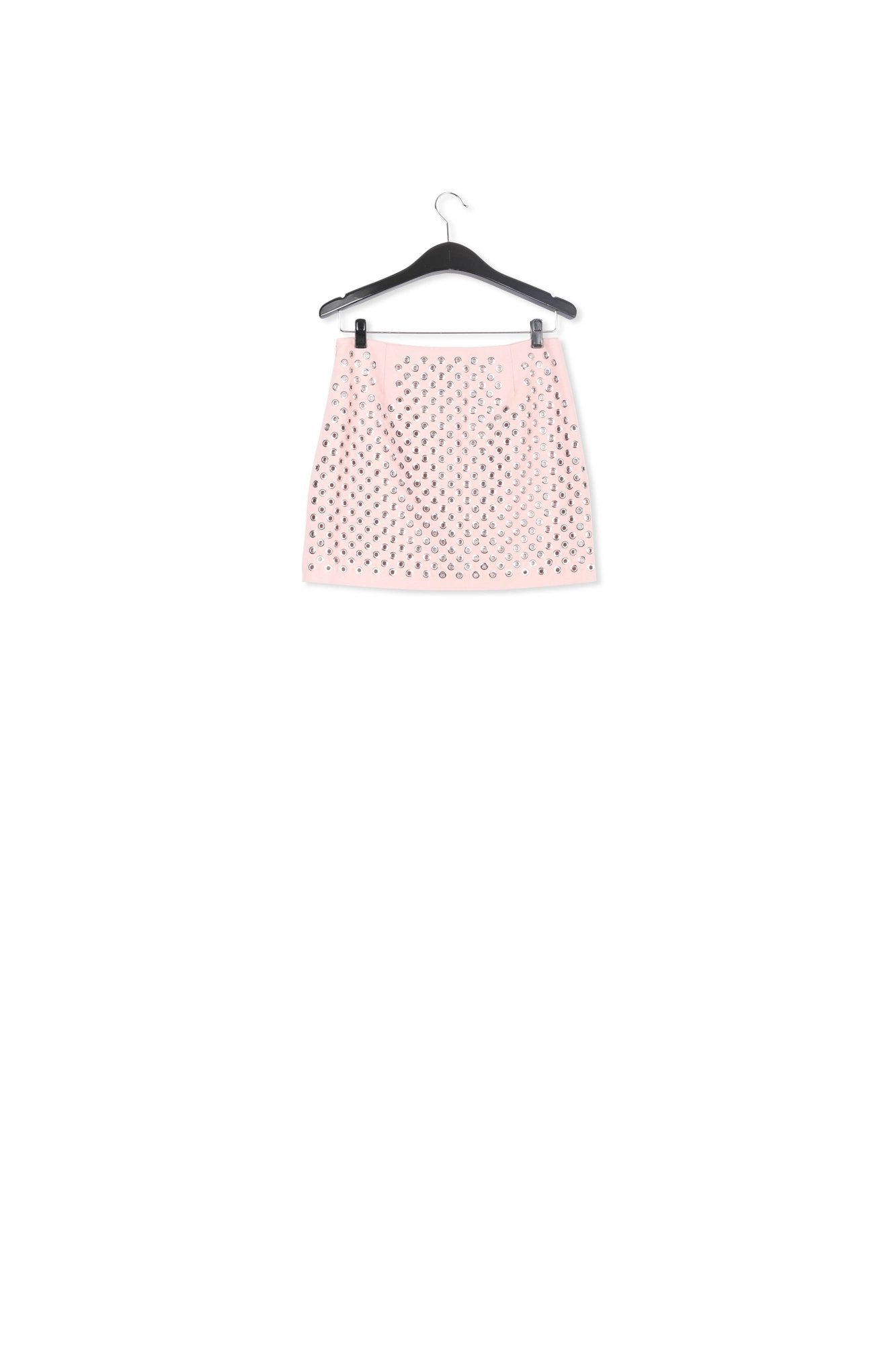 Light pink cotton canvas mini skirt with embellishments RE—SSENTIEL | Essentiel second hand