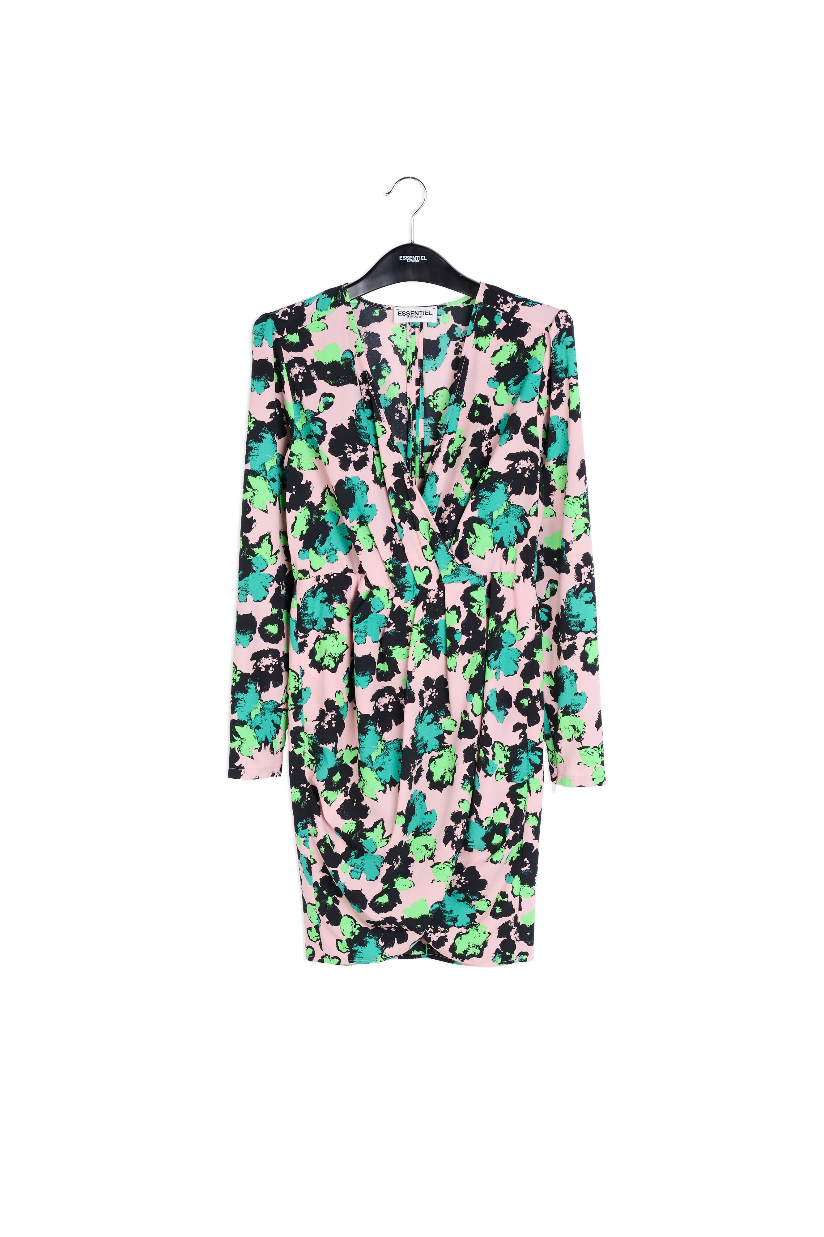 Pink floral mini wrap dress RE—SSENTIEL | Essentiel second hand
