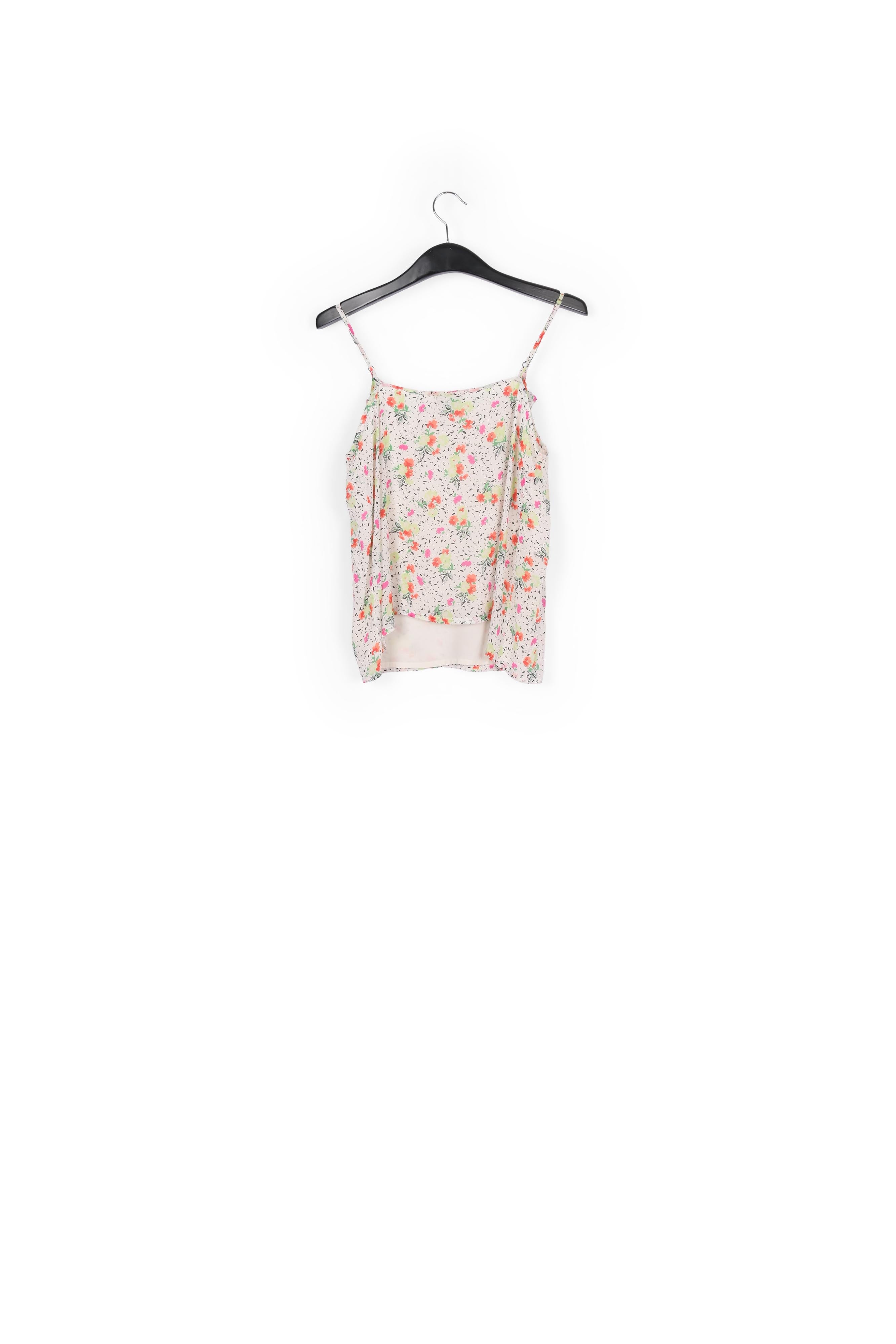 Off-white floral-print frilled camisole RE—SSENTIEL | Essentiel second hand