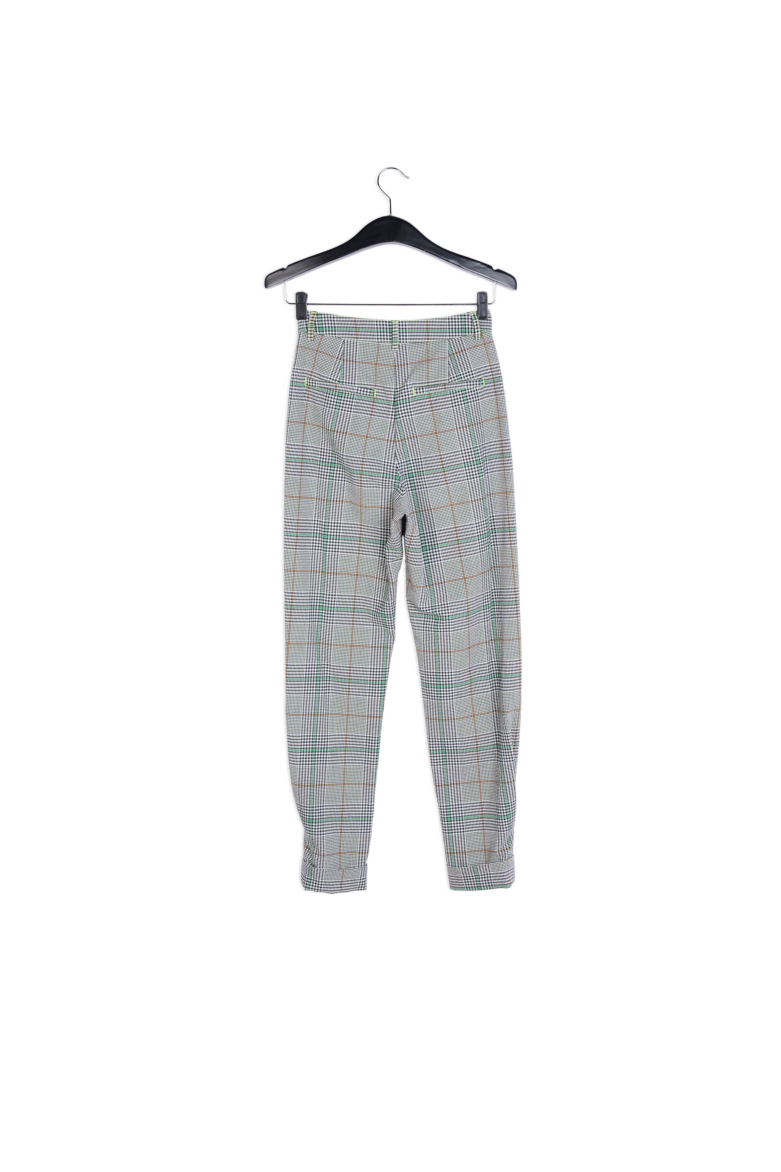 Off-white plaid high-rise pants RE—SSENTIEL | Essentiel second hand