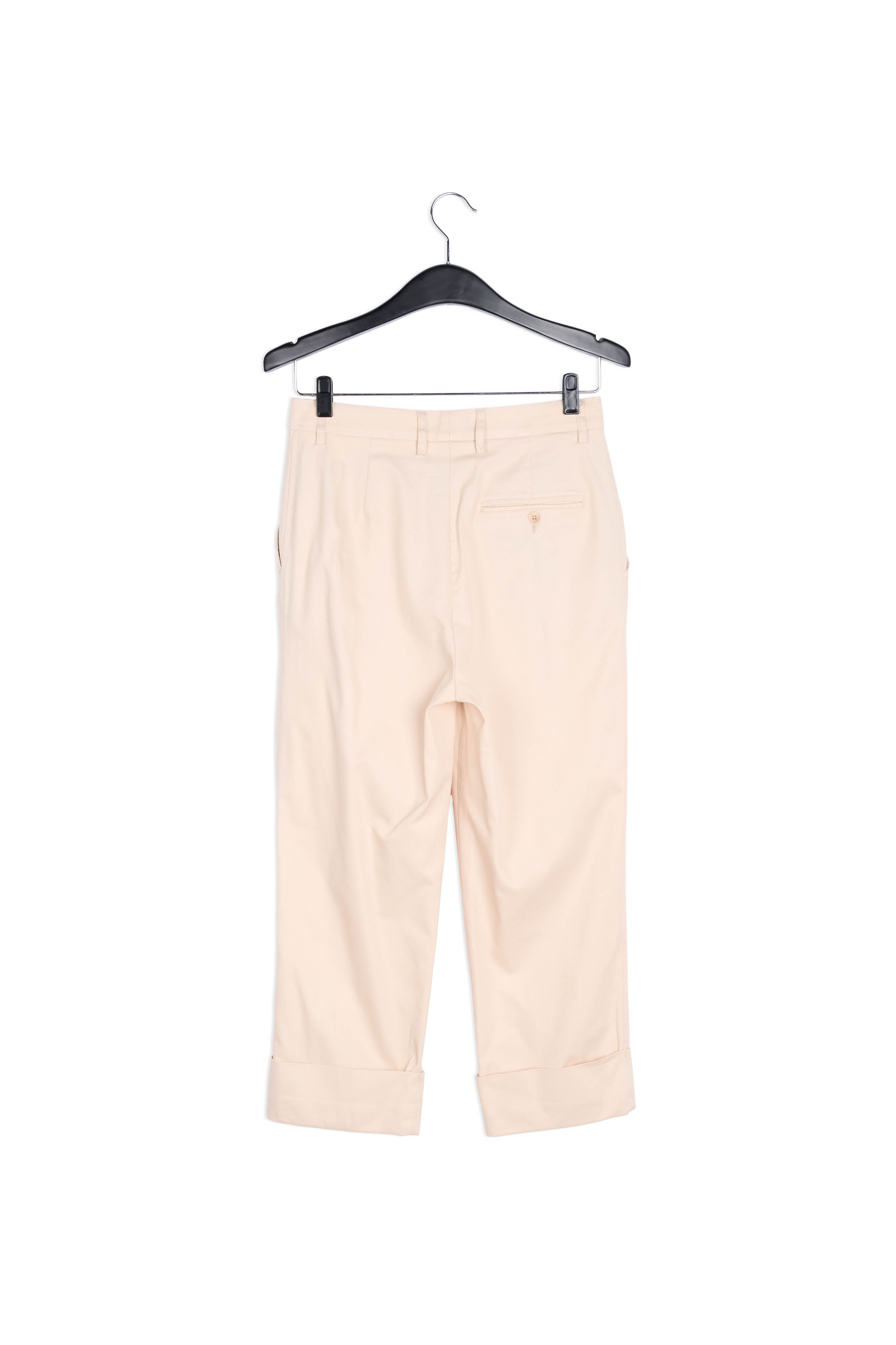 Beige katoenmix broek met rechte pijpen RE—SSENTIEL | Essentiel second hand
