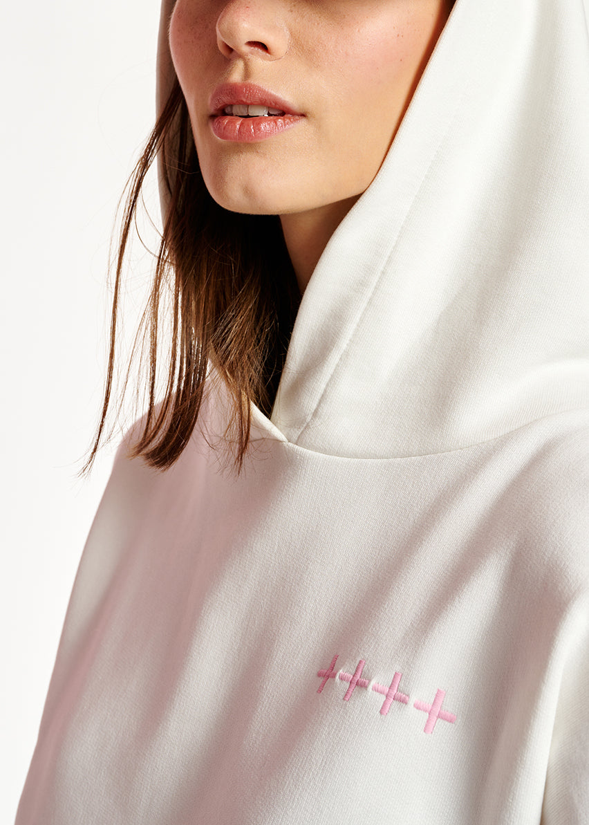 Off-white organic cotton-jersey hoodie RE—SSENTIEL | Essentiel second hand