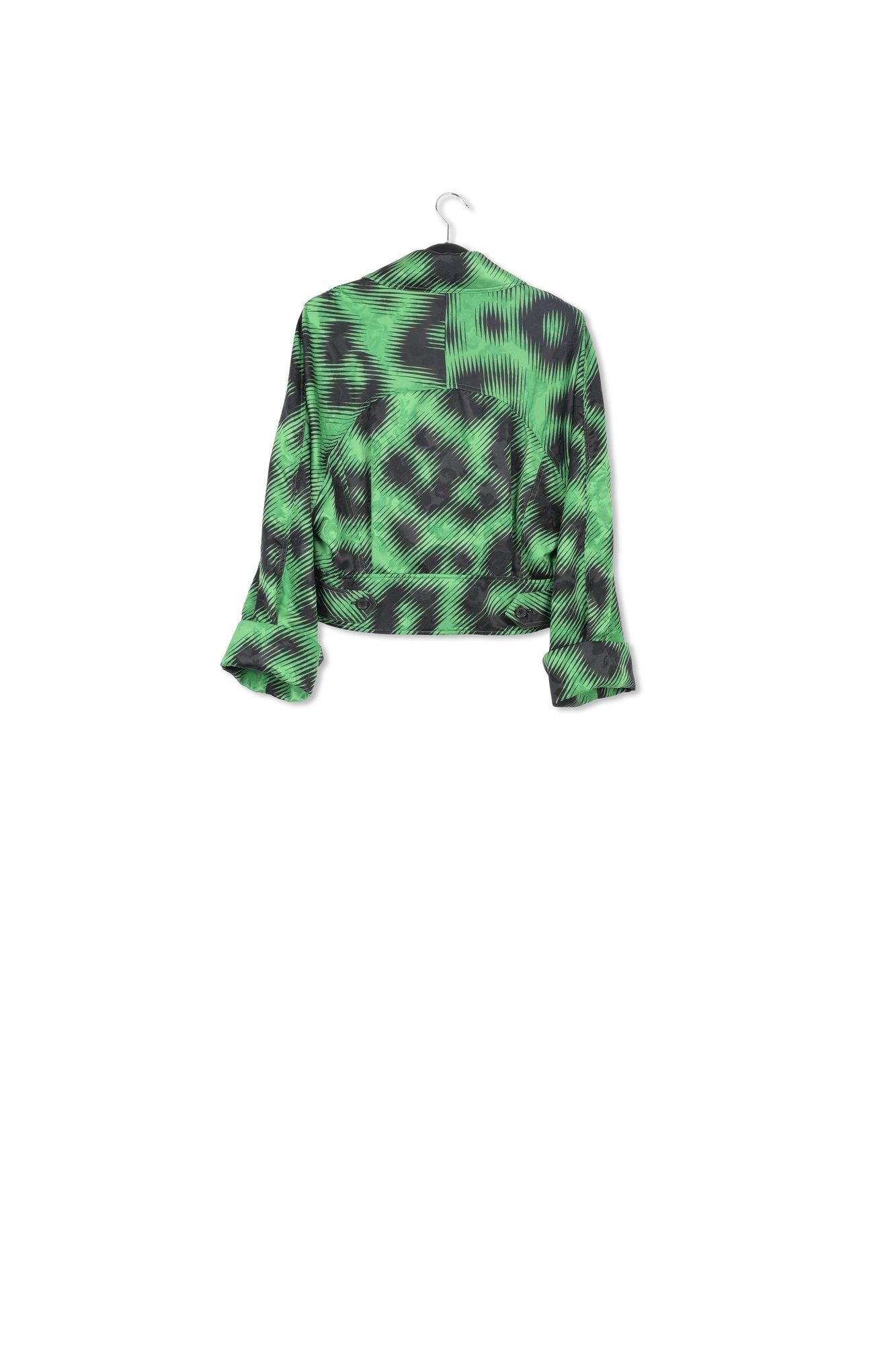 Veste en jacquard vert à  imprimé léopard RE—SSENTIEL | Essentiel second hand