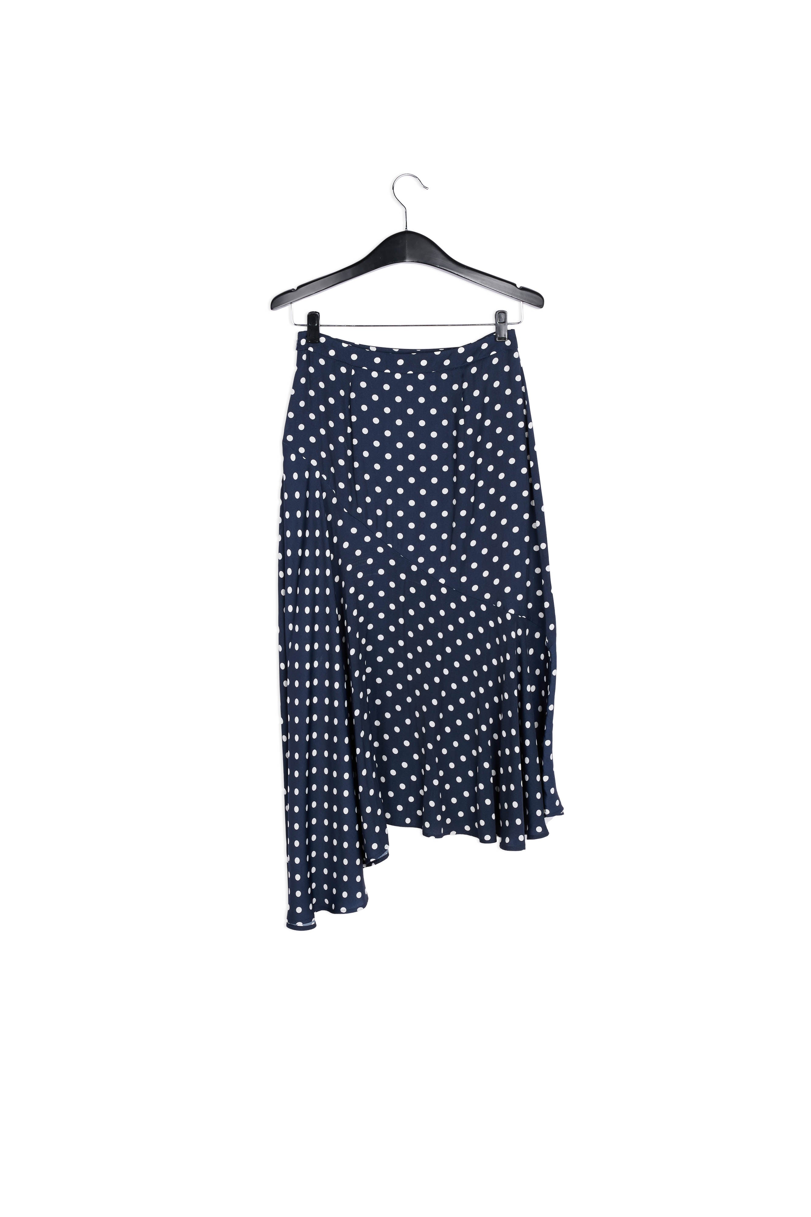 Dark blue polka dot midi skirt RE—SSENTIEL | Essentiel second hand