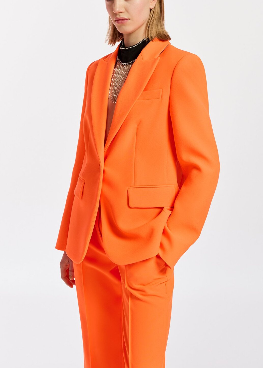 Blazer orange à coupe ajustée RE—SSENTIEL | Essentiel second hand
