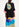 Black midi-length dress with multicolor print Faume - seconde main