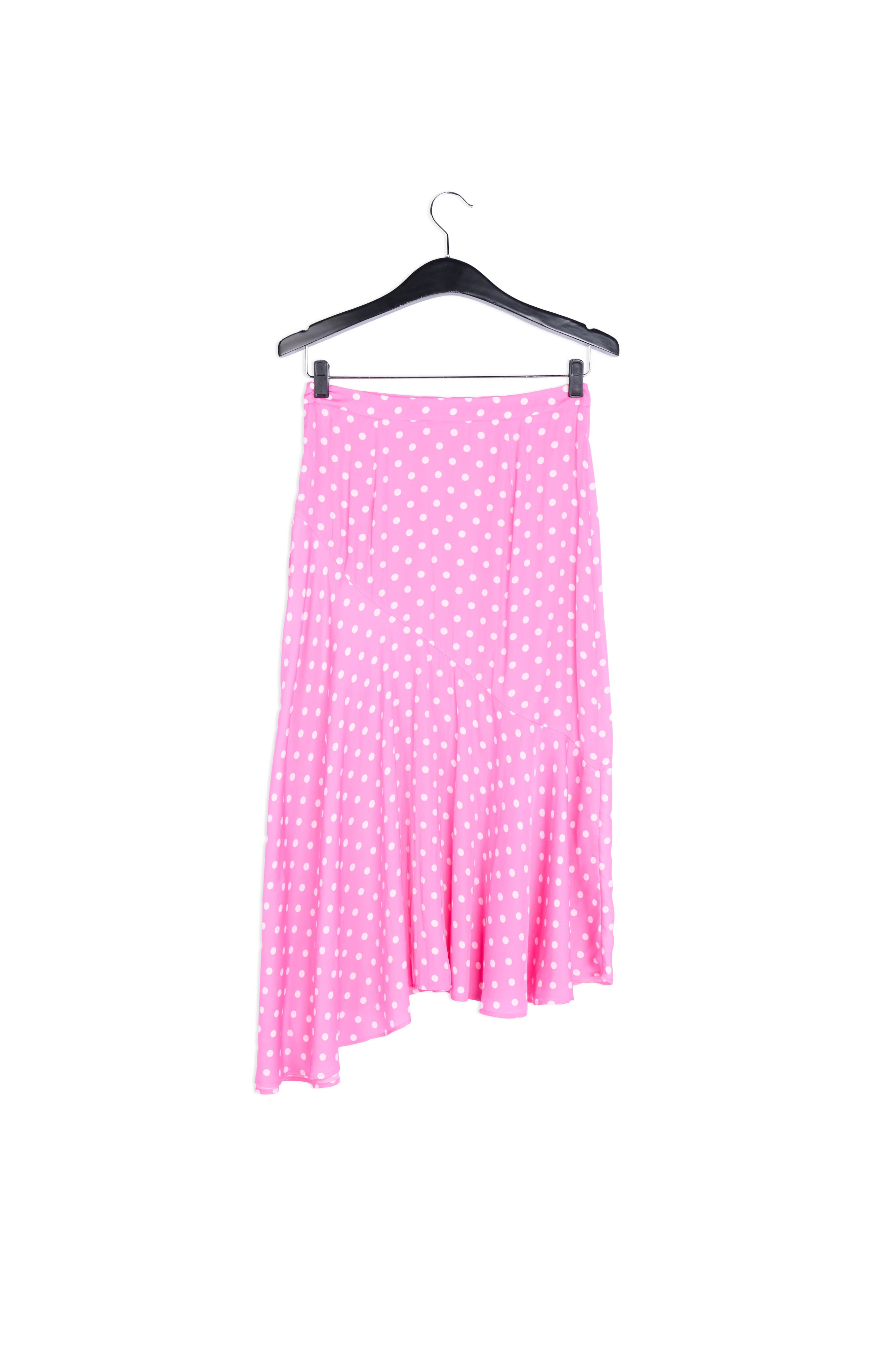 Neon pink polka dot midi skirt RE—SSENTIEL | Essentiel second hand