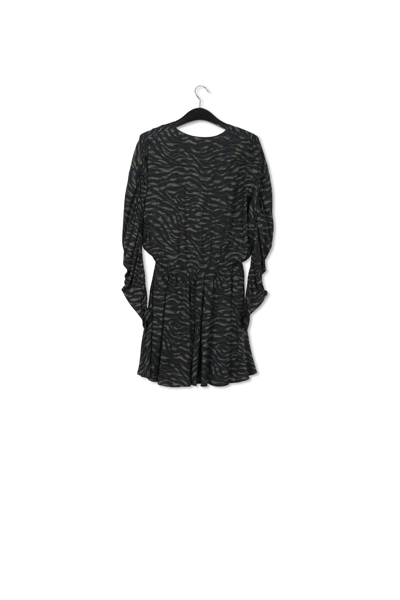 Khaki and black zebra print mini dress RE—SSENTIEL | Essentiel second hand