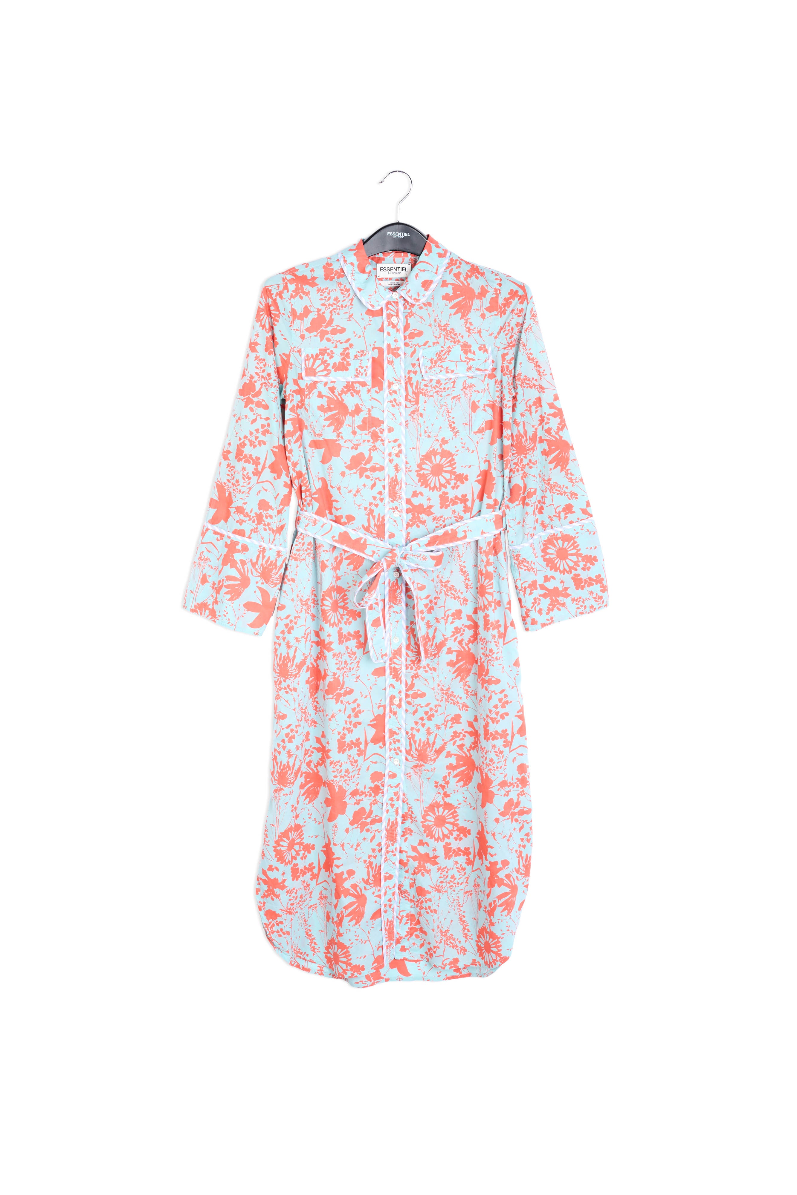 Blue and red floral shirt dress RE—SSENTIEL | Essentiel second hand