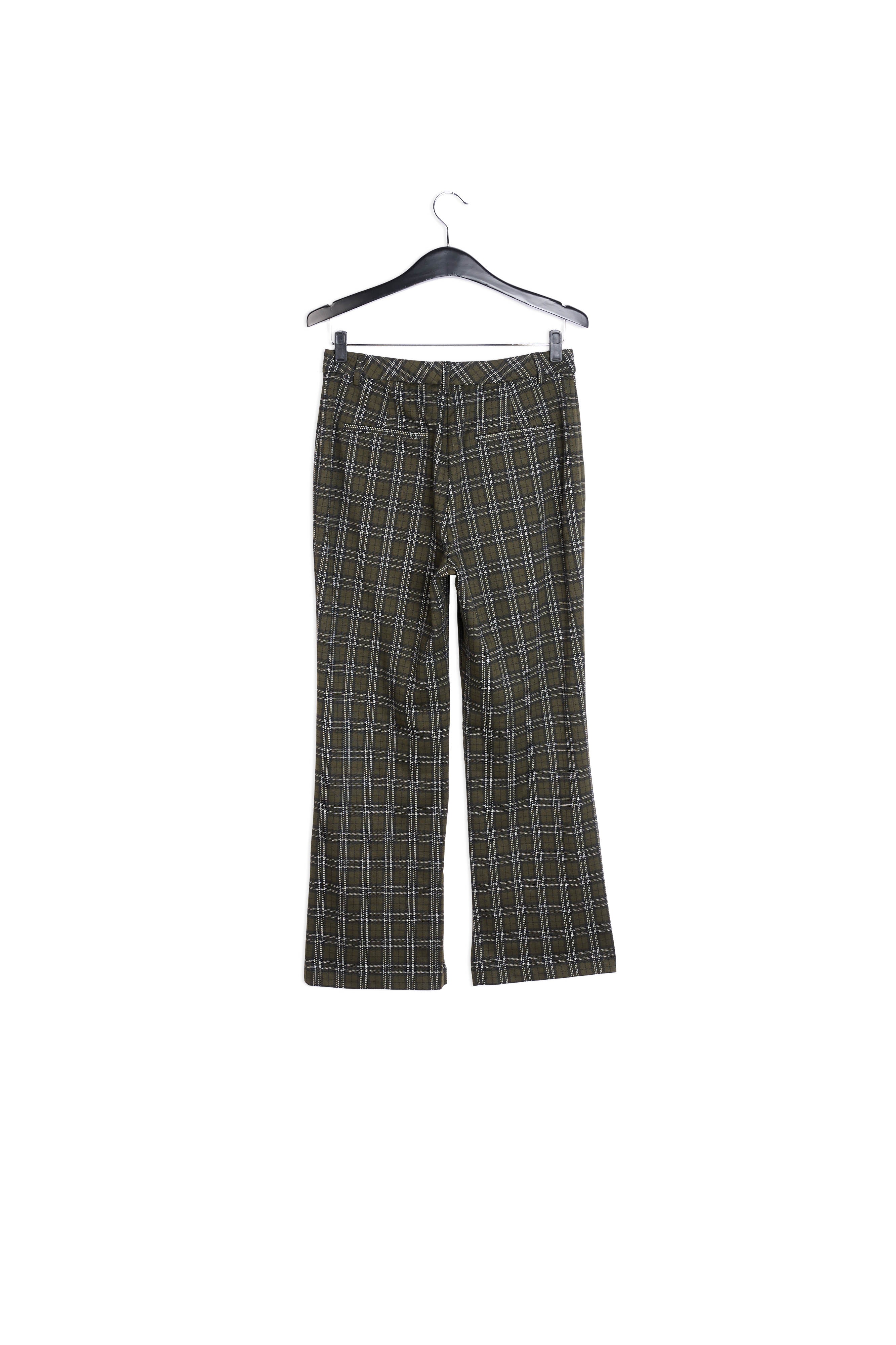 Khaki checked tailored pants RE—SSENTIEL | Essentiel second hand
