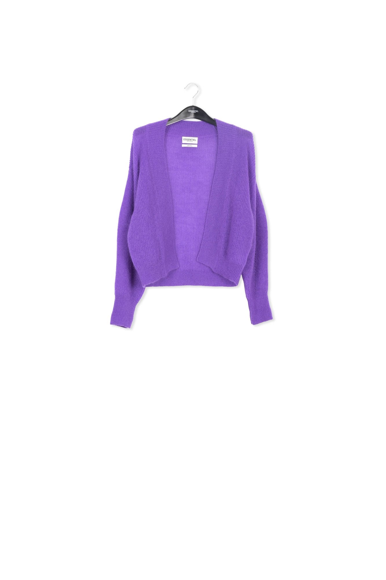 Purple light knitted open cardigan RE—SSENTIEL | Essentiel second hand