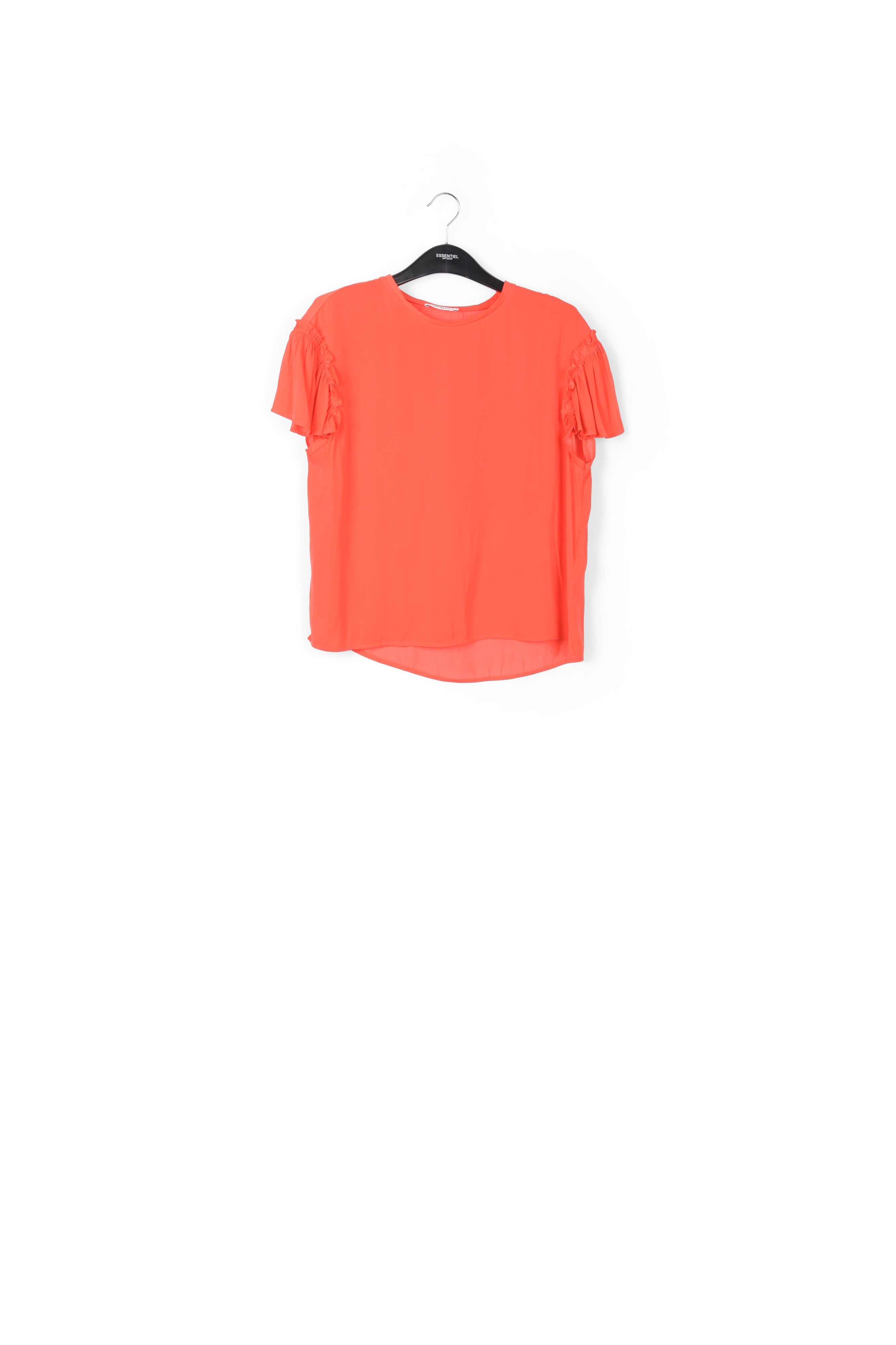Top orange à manches courtes avec ruches RE—SSENTIEL | Essentiel second hand
