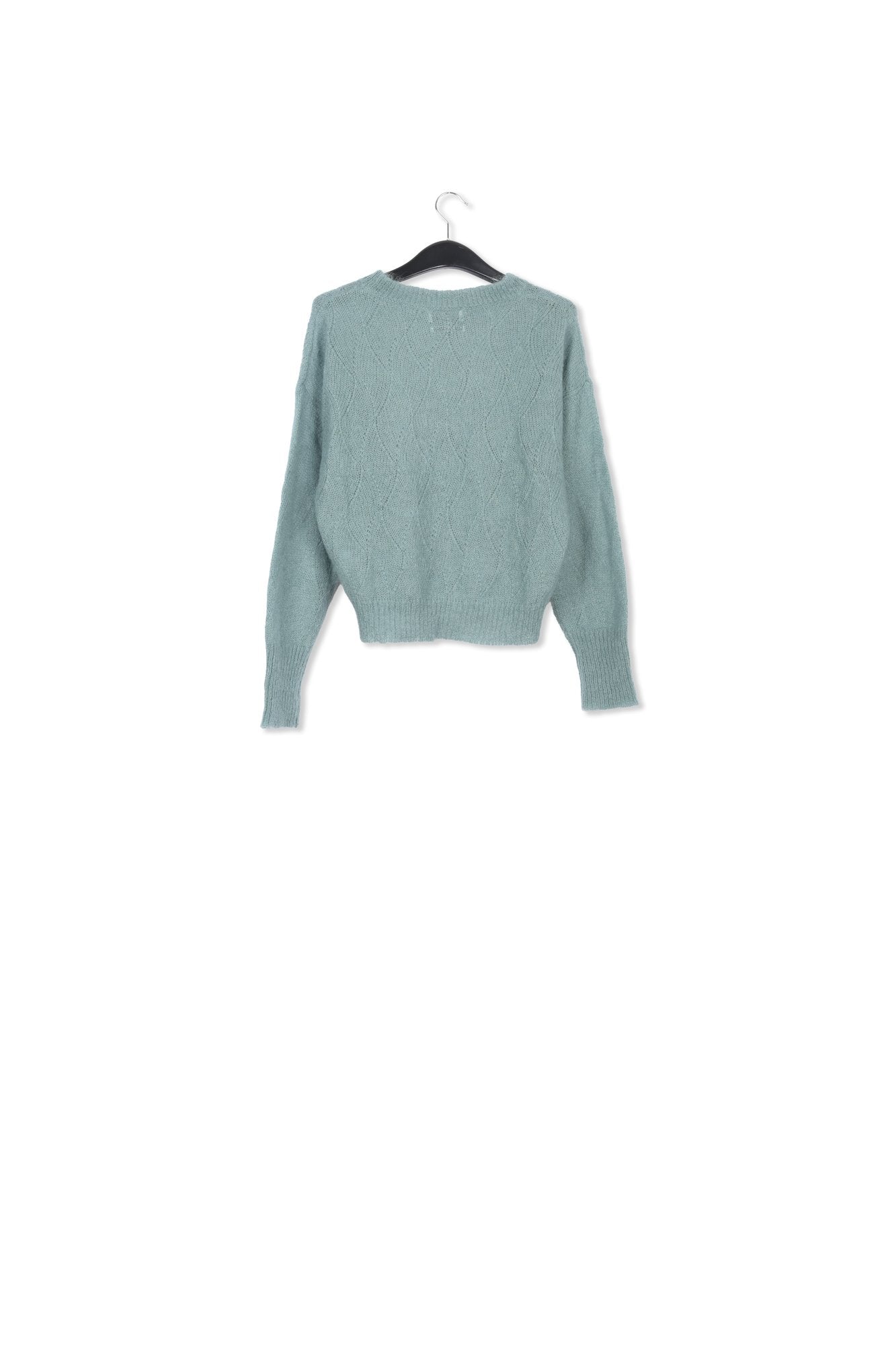 Blue ajour-knitted mohair sweater RE—SSENTIEL | Essentiel second hand