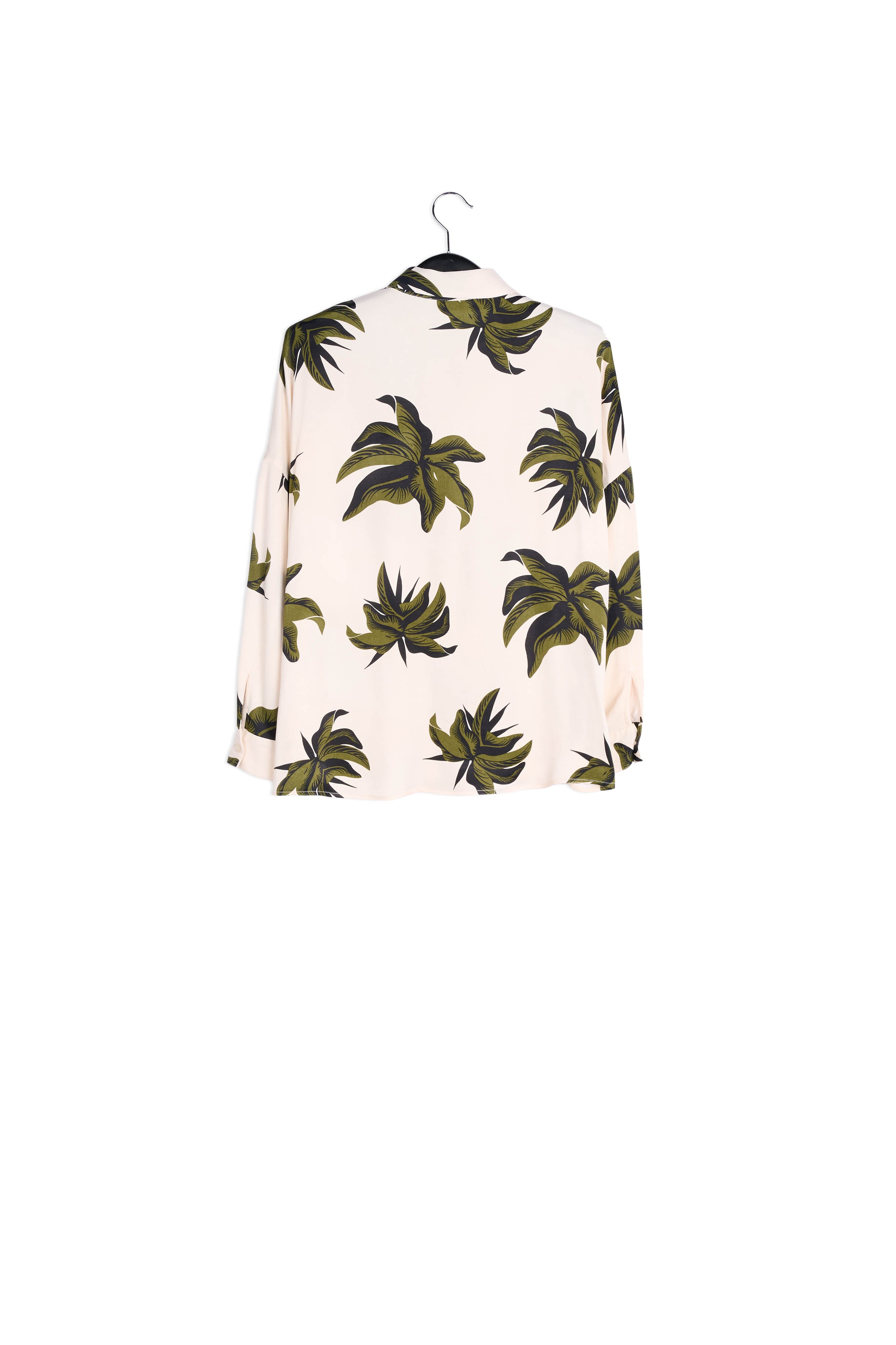 Off-white and green floral print shirt RE—SSENTIEL | Essentiel second hand