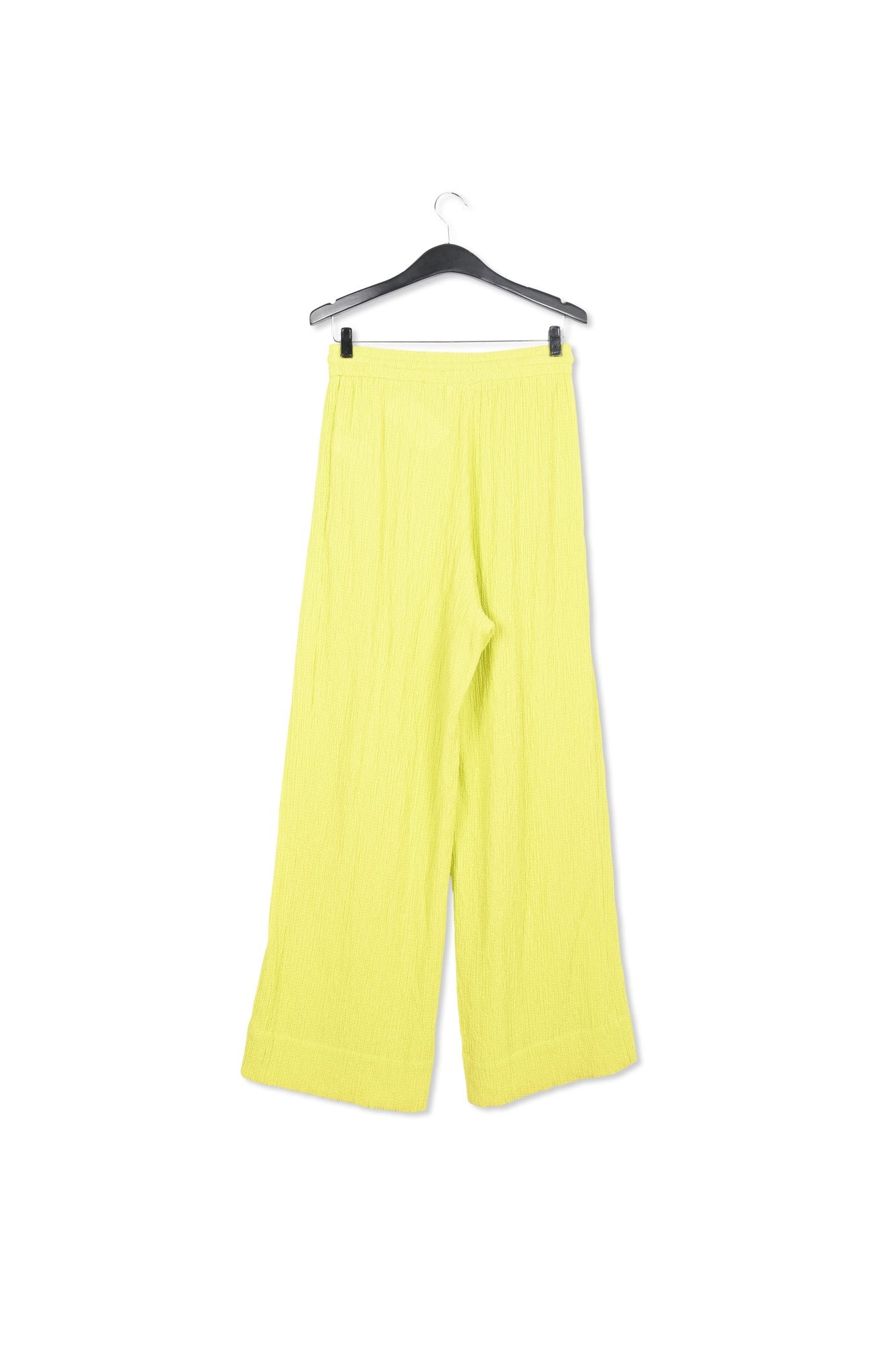 Lime green wide-leg seersucker pants RE—SSENTIEL | Essentiel second hand