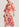 Robe midi en soie tie-dye blanc cassé et rouge Faume - seconde main