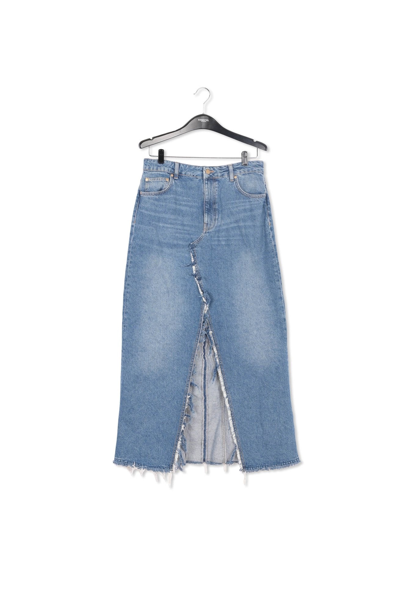 Blue denim maxi skirt RE—SSENTIEL | Essentiel second hand