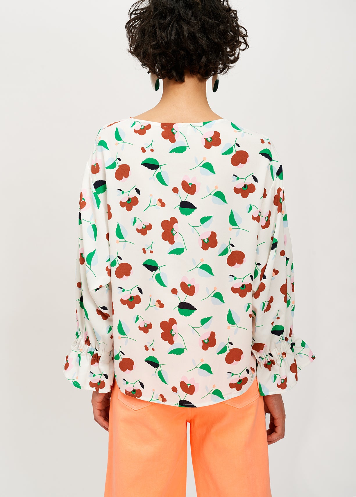 Gebroken witte blouse met bloemenprint RE—SSENTIEL | Essentiel second hand