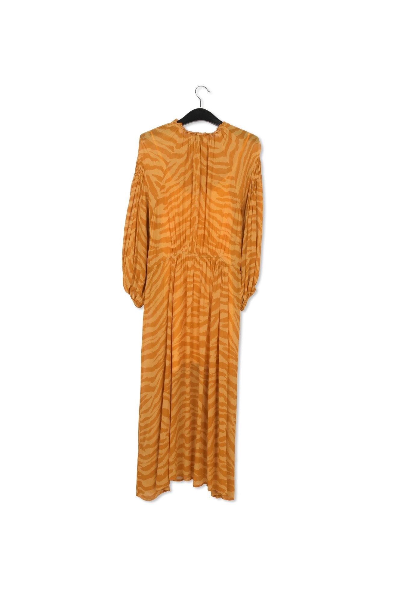 Ochre zebra-print loose-fit maxi dress RE—SSENTIEL | Essentiel second hand