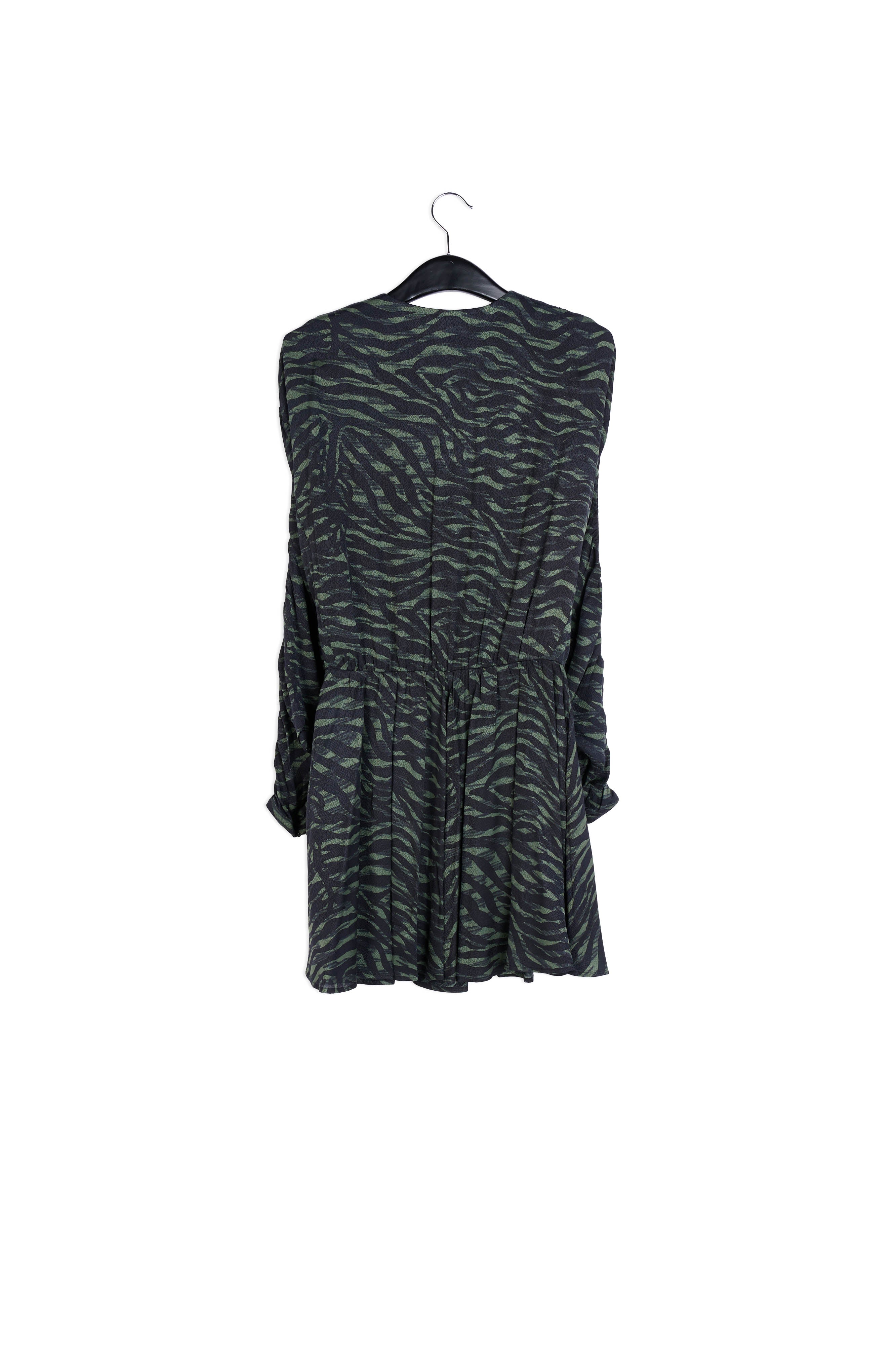 Khaki and black zebra print mini dress RE—SSENTIEL | Essentiel second hand