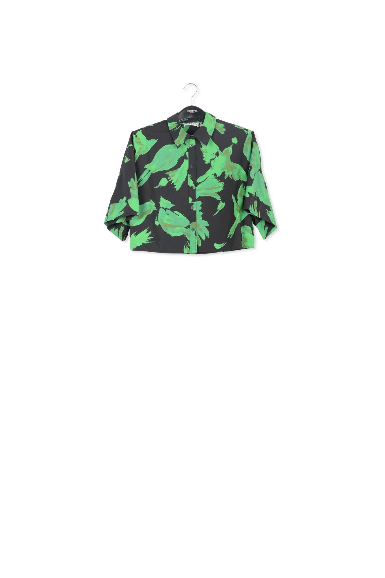 Black and green cropped shirt RE—SSENTIEL | Essentiel second hand