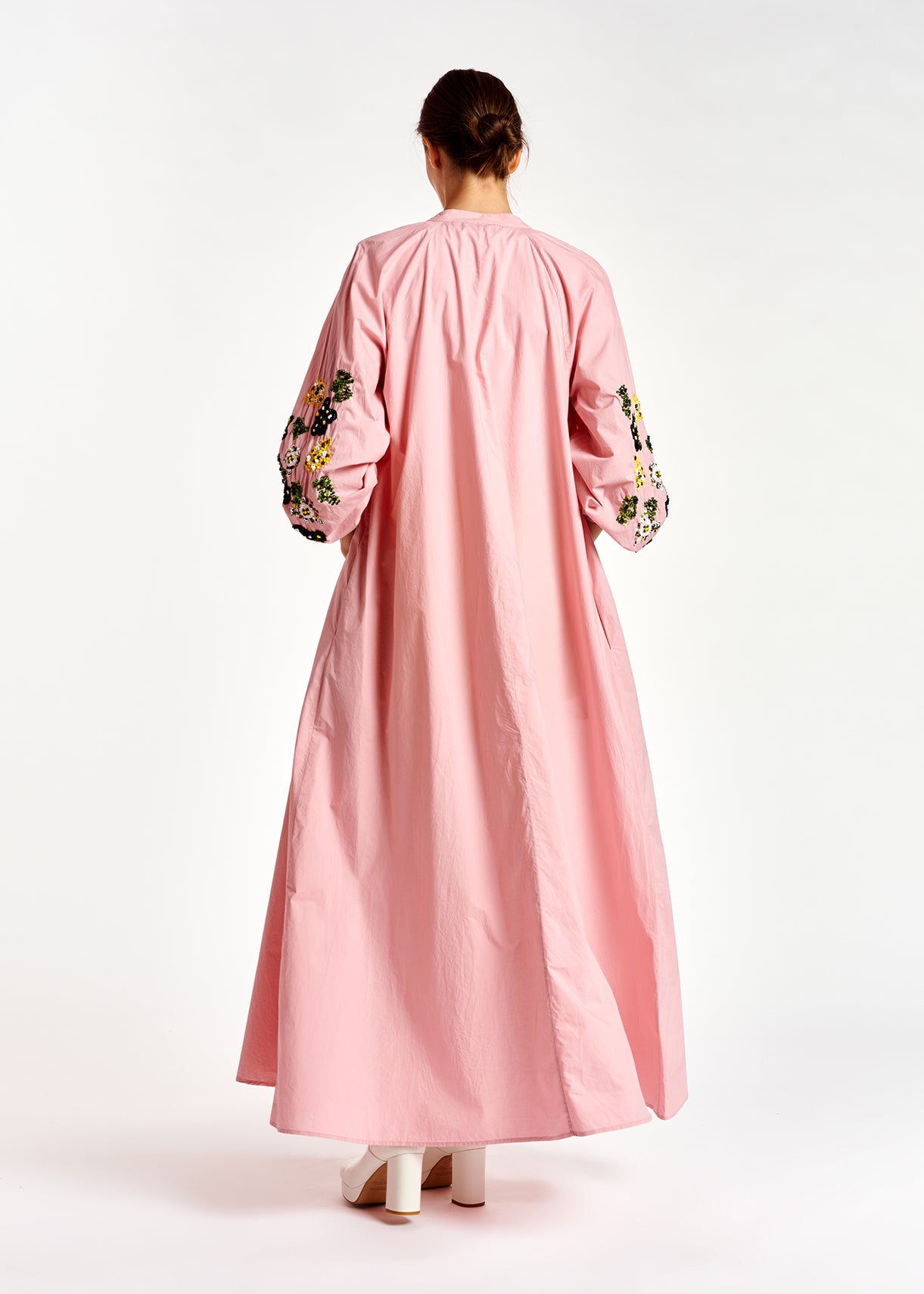 Light pink sequin-embroidered maxi dress RE—SSENTIEL | Essentiel second hand