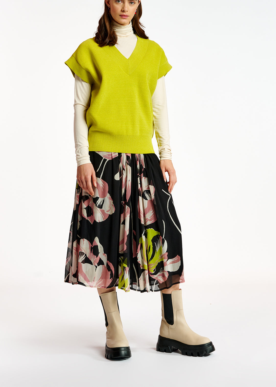 Black floral-print maxi skirt RE—SSENTIEL | Essentiel second hand