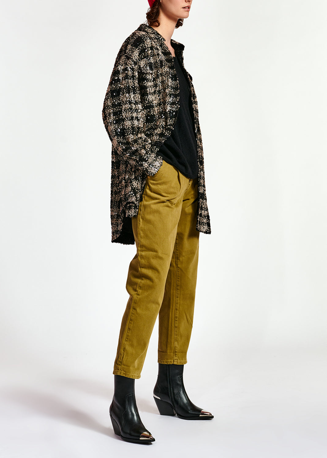 Army green high-rise jeans RE—SSENTIEL | Essentiel second hand