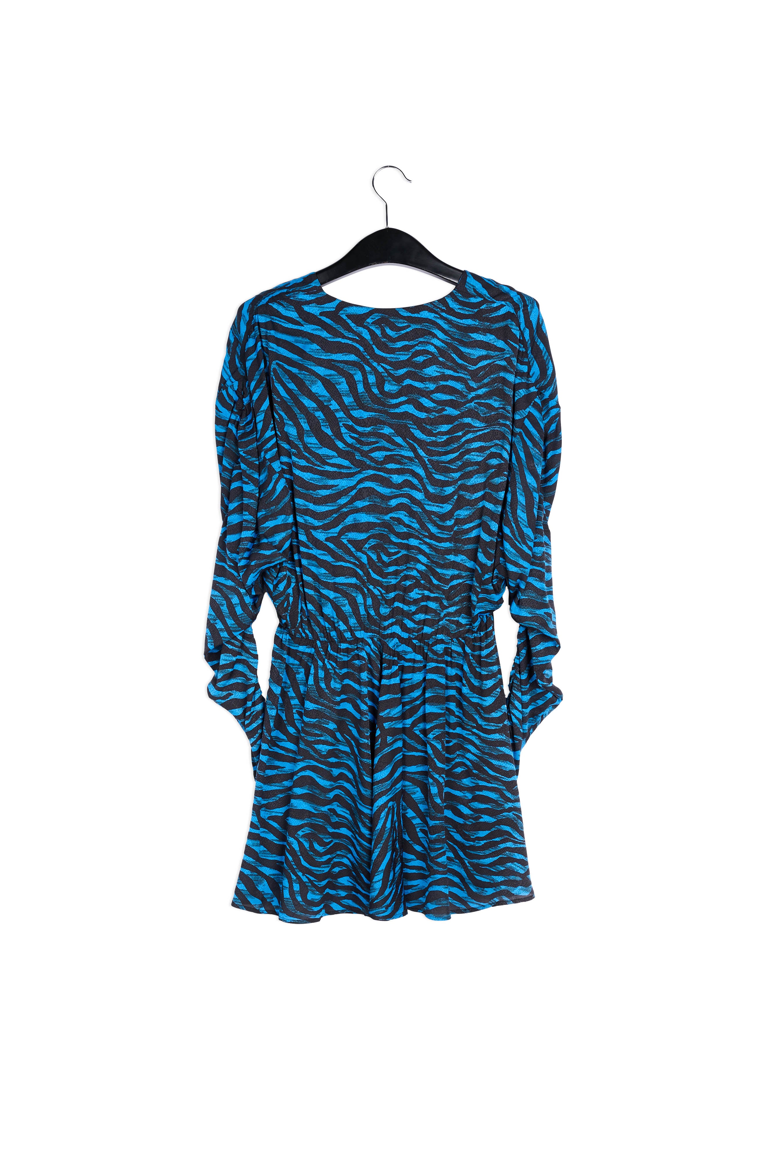 Turquoise and black zebra print mini dress RE—SSENTIEL | Essentiel second hand
